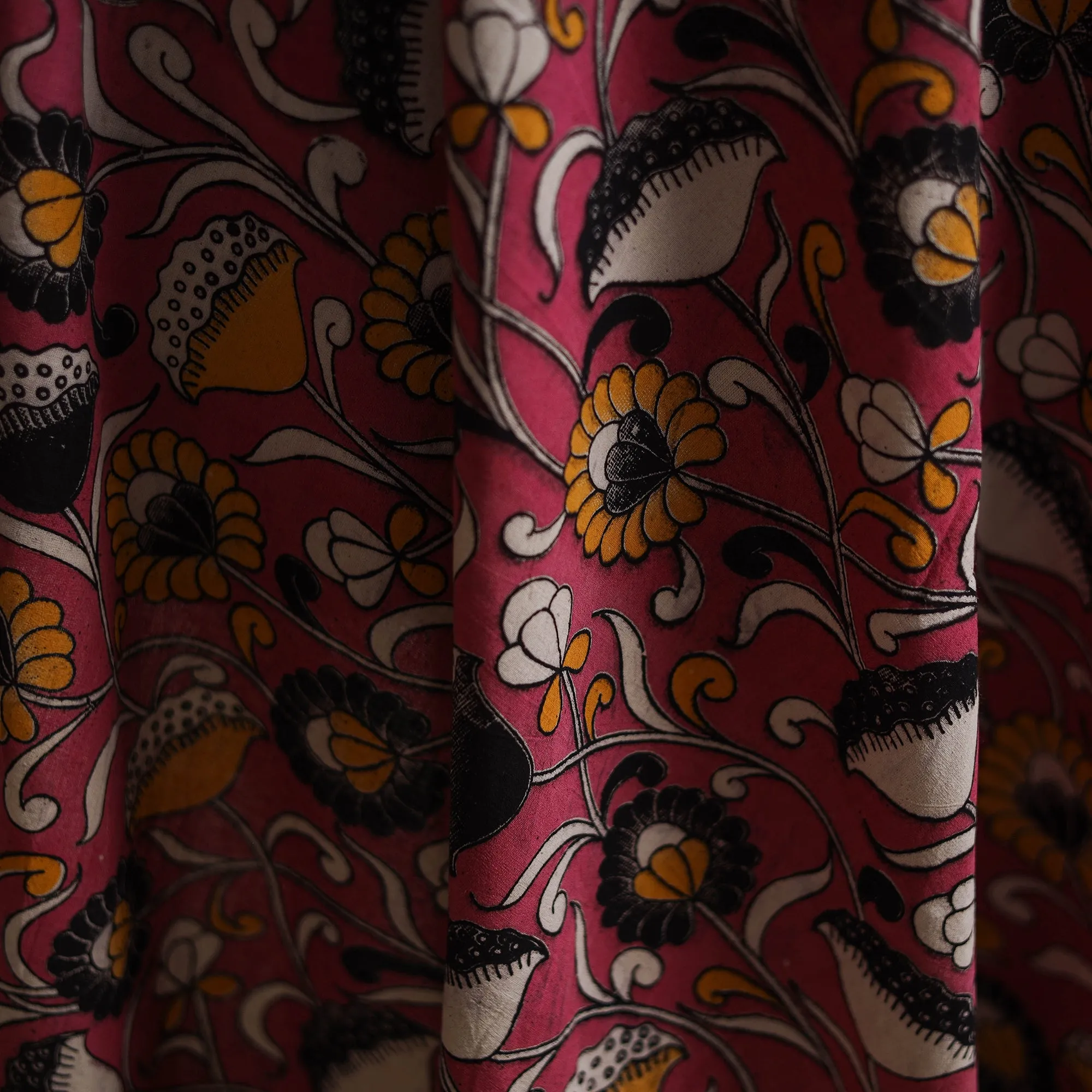 Pink - Kalamkari Printed Cotton Fabric 03 sold by Itokri product image thumbnail 3
