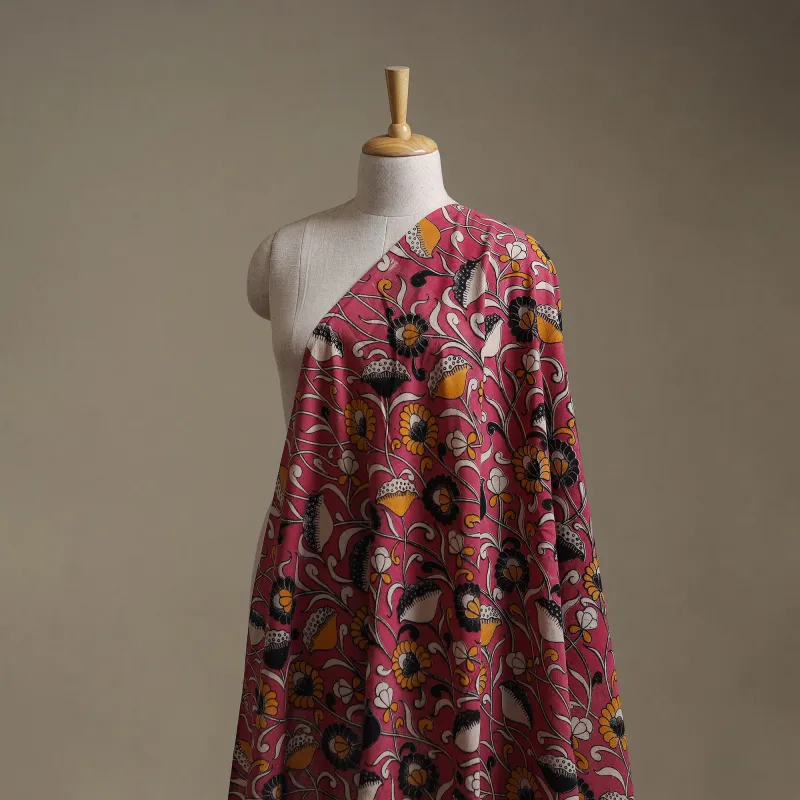 Pink - Kalamkari Printed Cotton Fabric 03 made by Itokri