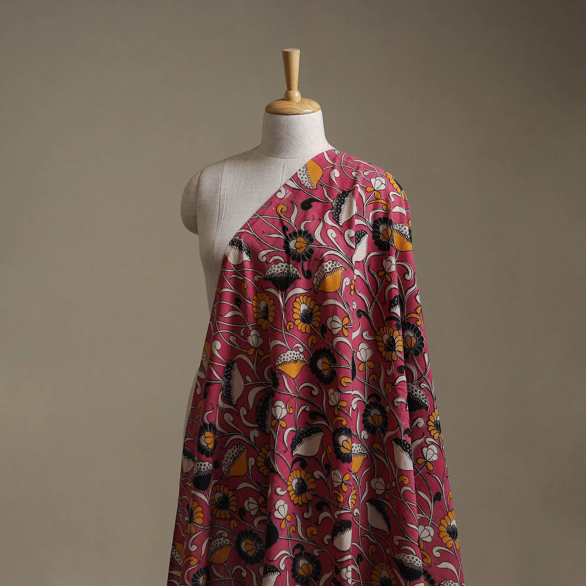 Pink - Kalamkari Printed Cotton Fabric 03 sold by Itokri
