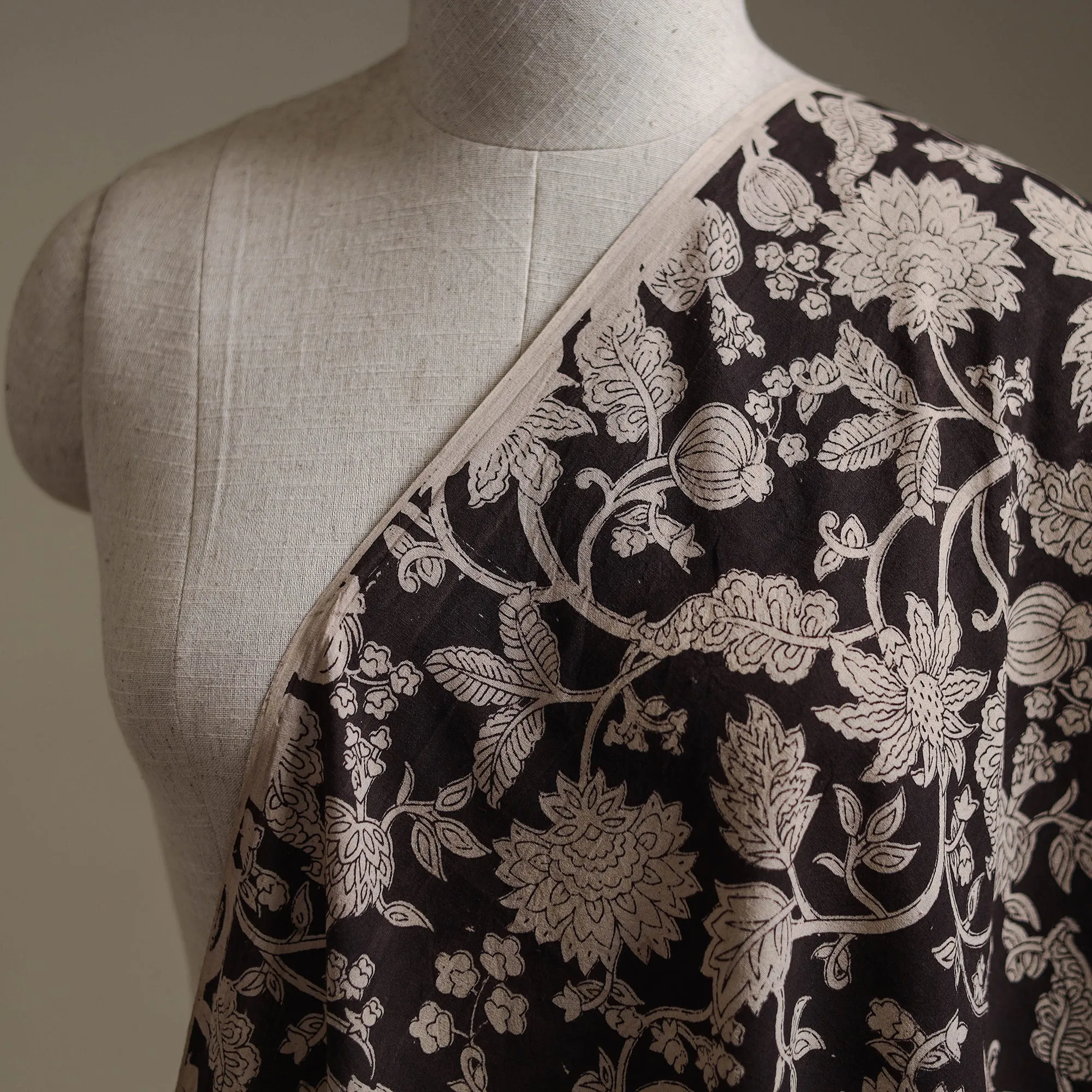 Black - Kalamkari Printed Cotton Fabric 02 sold by Itokri product image thumbnail 2
