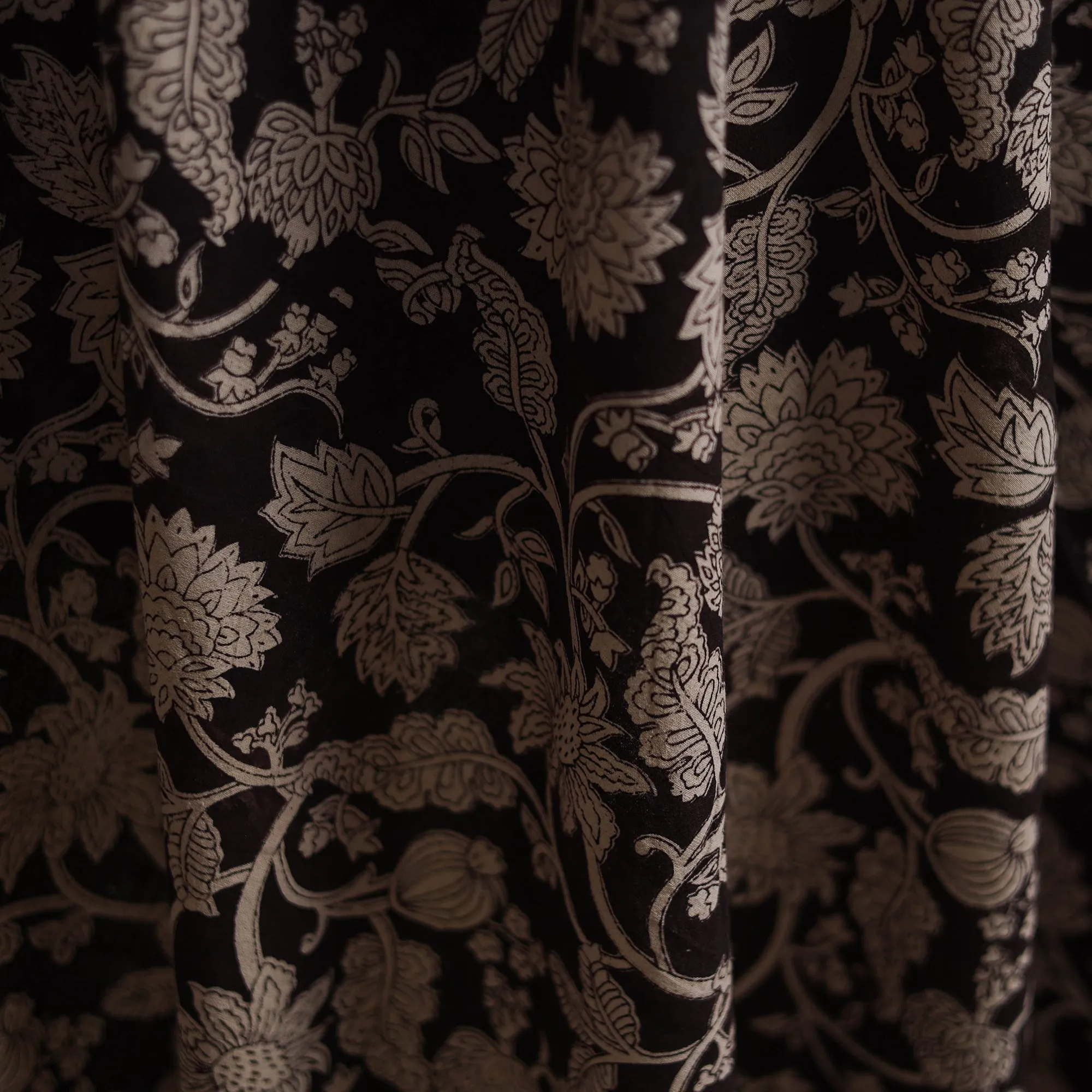 Black - Kalamkari Printed Cotton Fabric 02 sold by Itokri product image thumbnail 3
