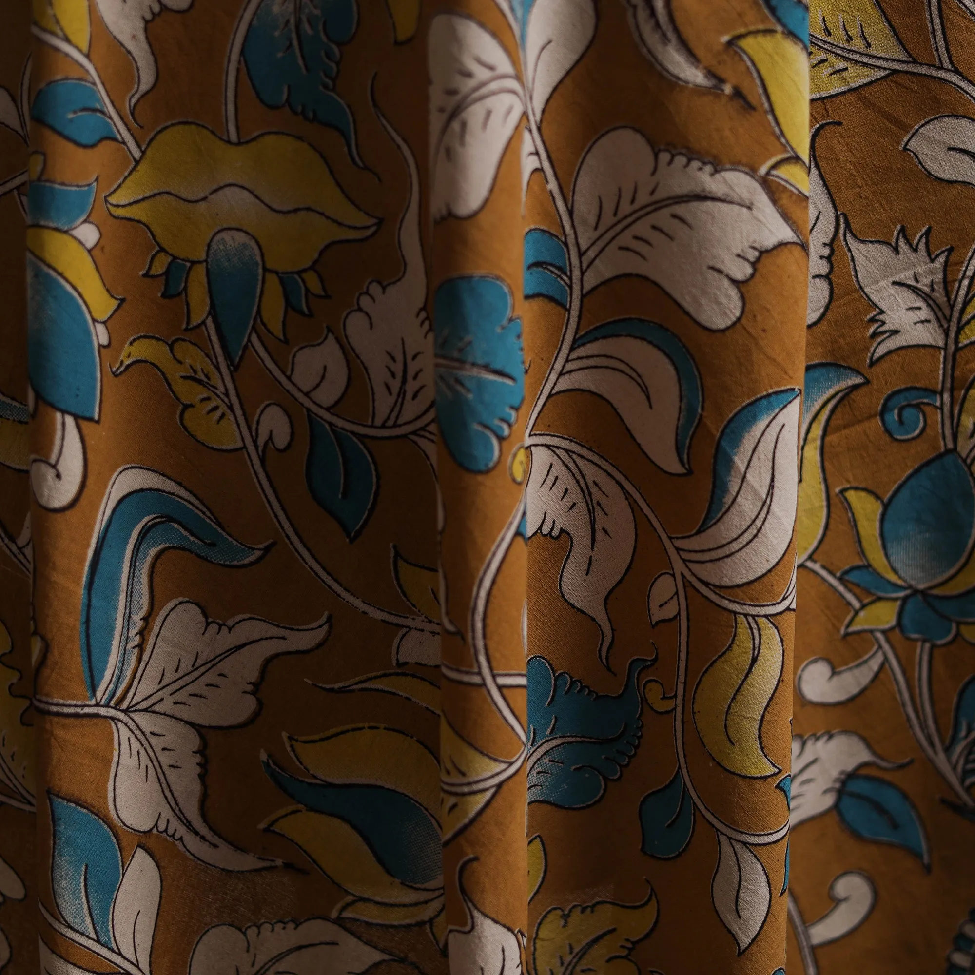 Yellow - Kalamkari Printed Cotton Fabric 12 sold by Itokri product image thumbnail 3