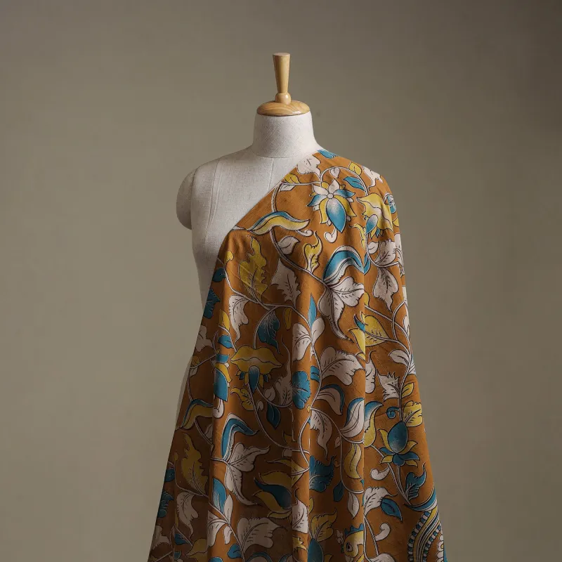 Yellow - Kalamkari Printed Cotton Fabric 12 made by Itokri