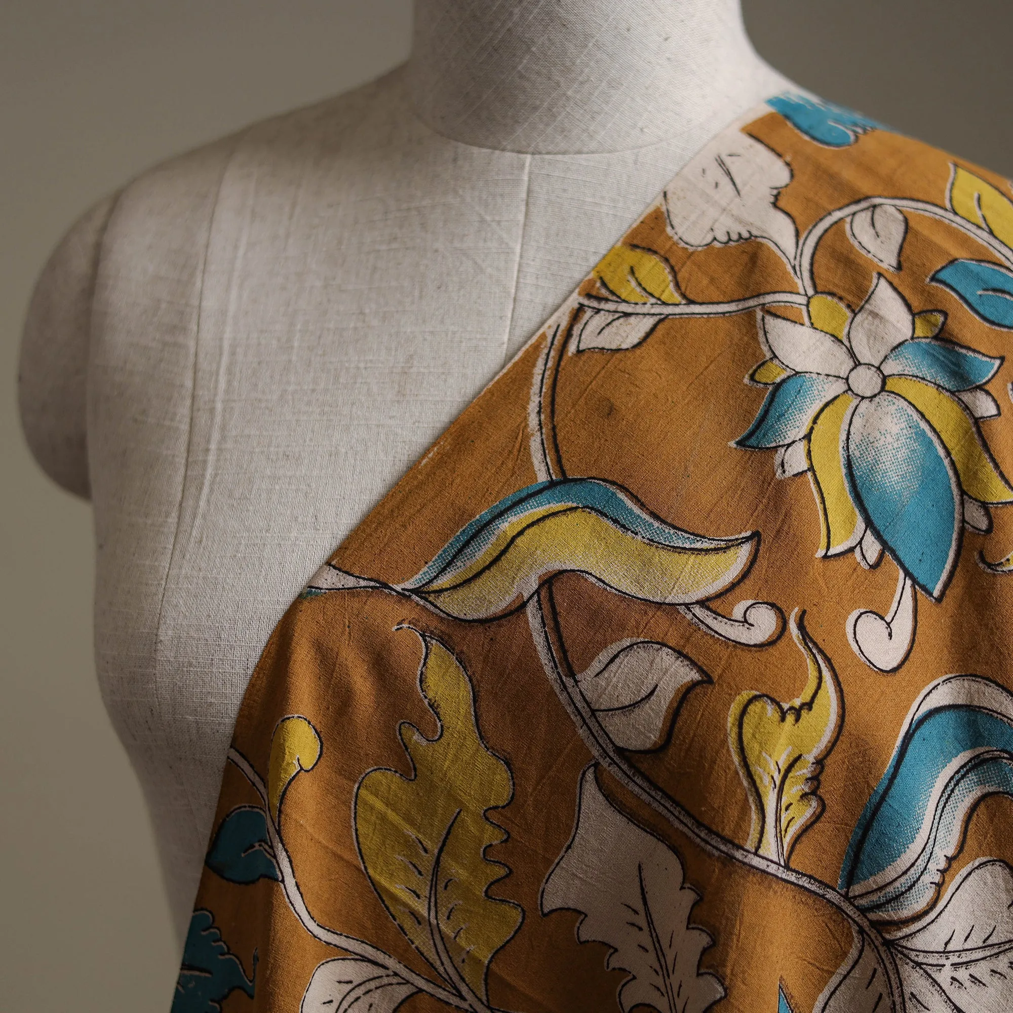 Yellow - Kalamkari Printed Cotton Fabric 12 sold by Itokri product image thumbnail 2