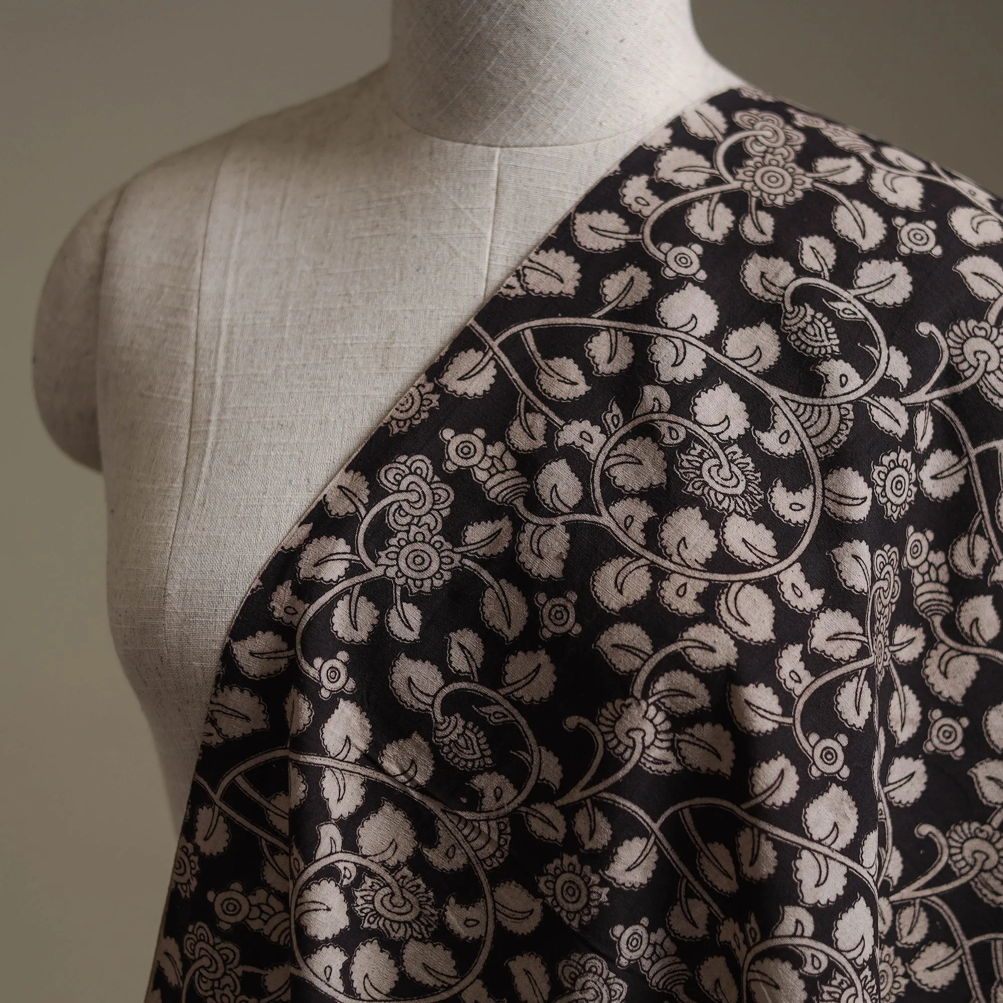 Black - Kalamkari Printed Cotton Fabric 10 sold by Itokri product image thumbnail 2