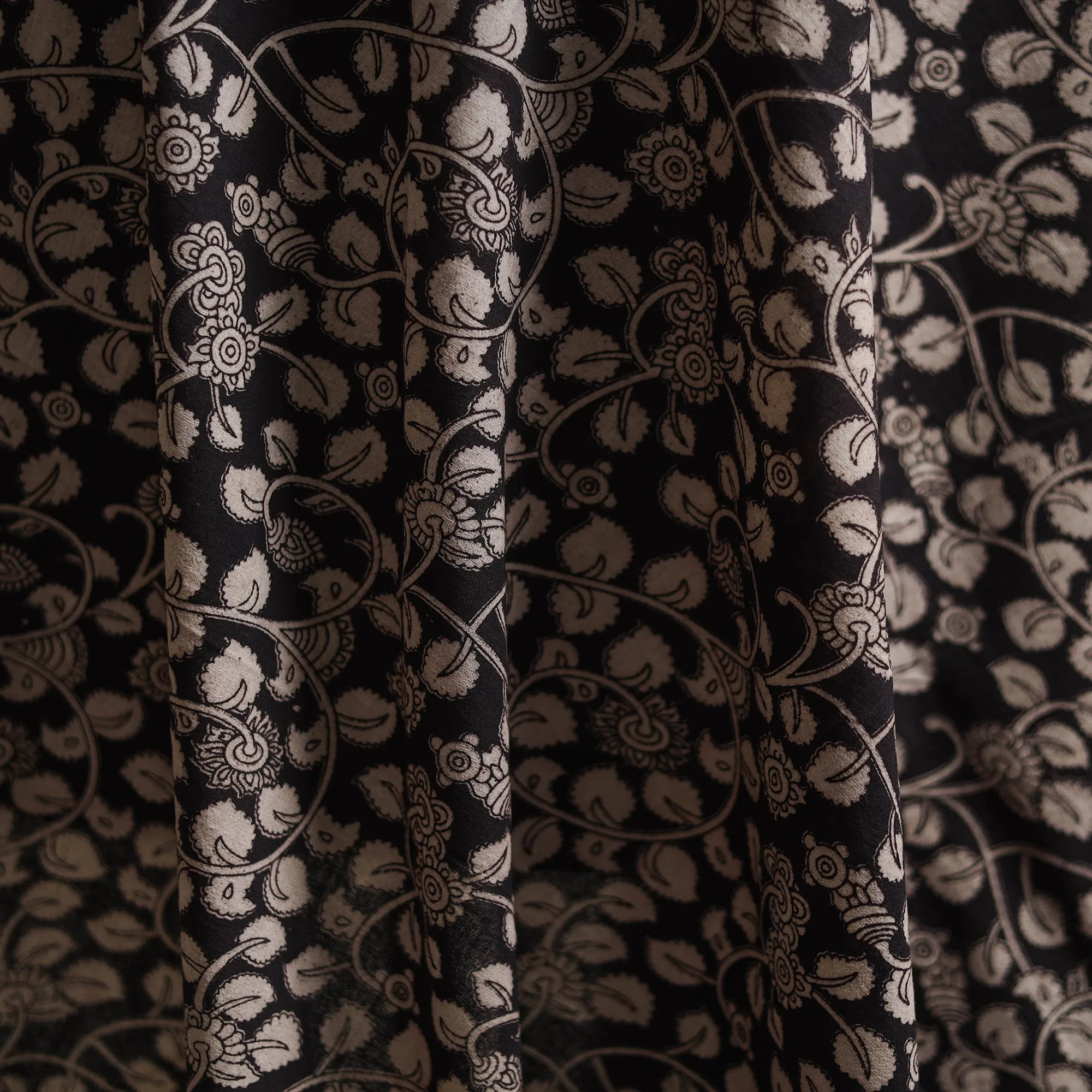 Black - Kalamkari Printed Cotton Fabric 10 sold by Itokri product image thumbnail 3