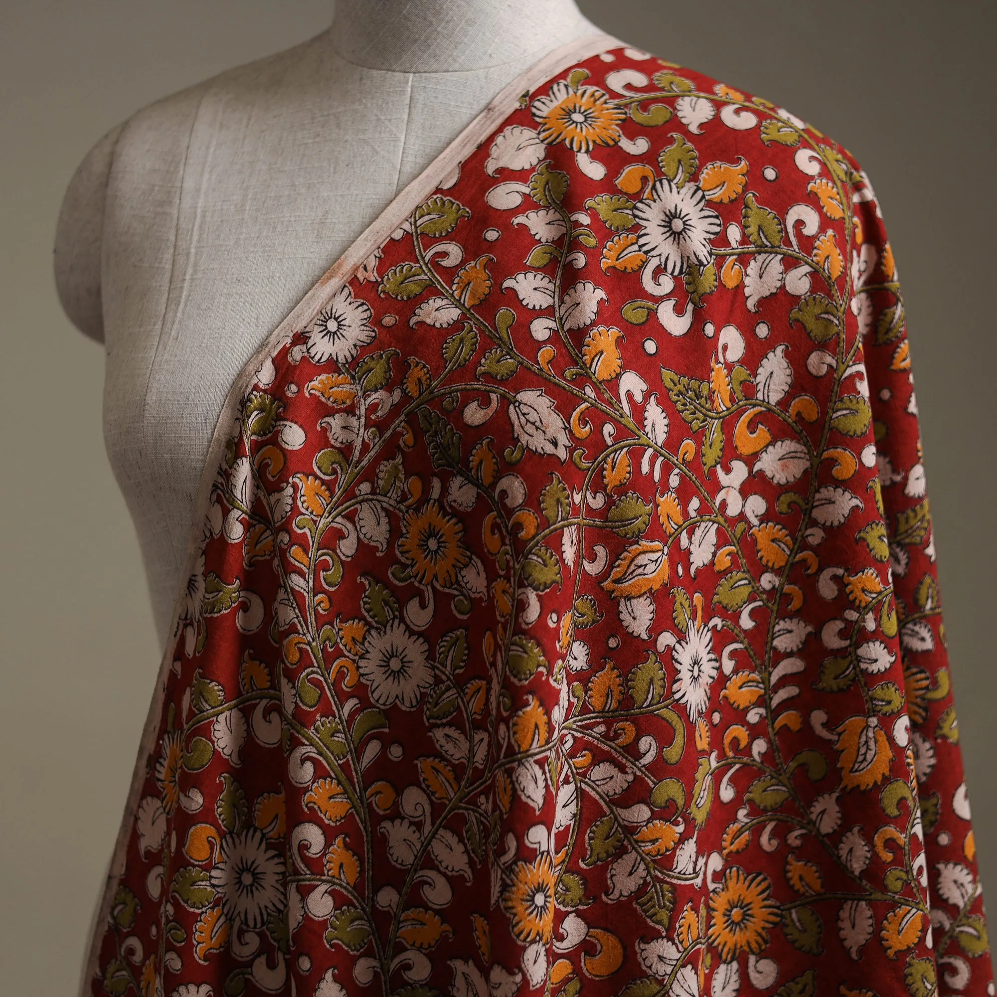 Red - Kalamkari Printed Cotton Fabric 21 sold by Itokri product image thumbnail 2