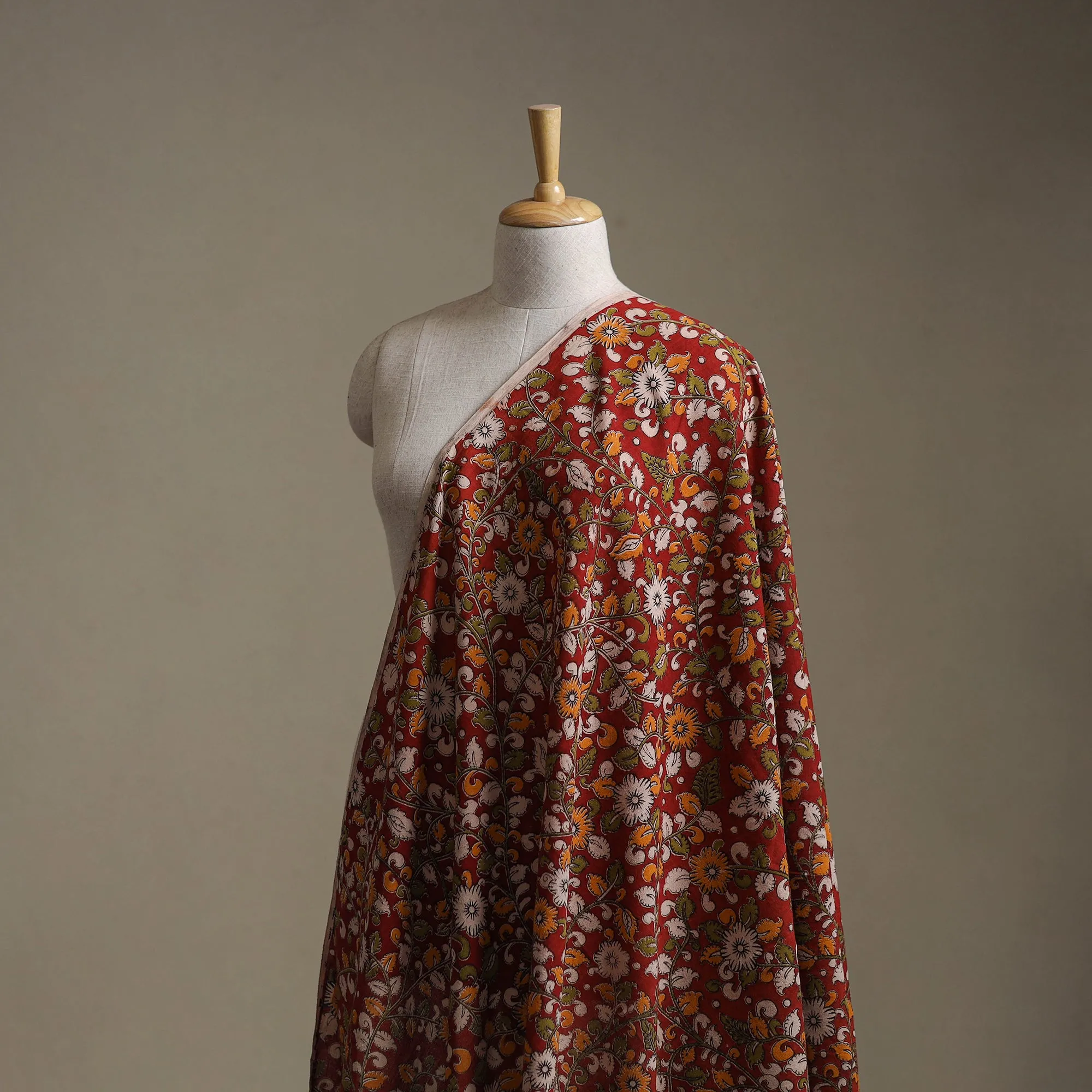 Red - Kalamkari Printed Cotton Fabric 21 sold by Itokri