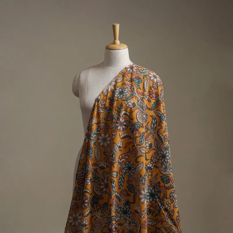 Yellow - Kalamkari Printed Cotton Fabric 23 made by Itokri