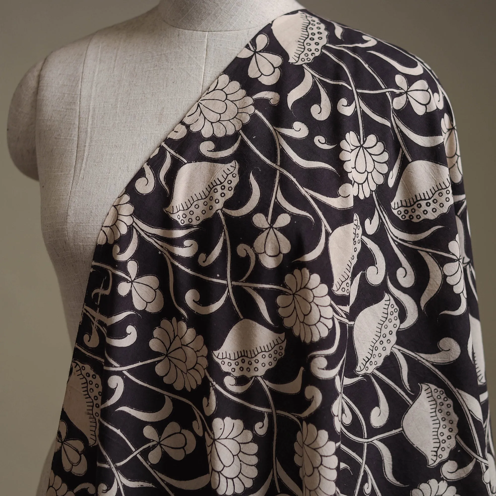 Black - Kalamkari Printed Cotton Fabric 34 sold by Itokri product image thumbnail 2