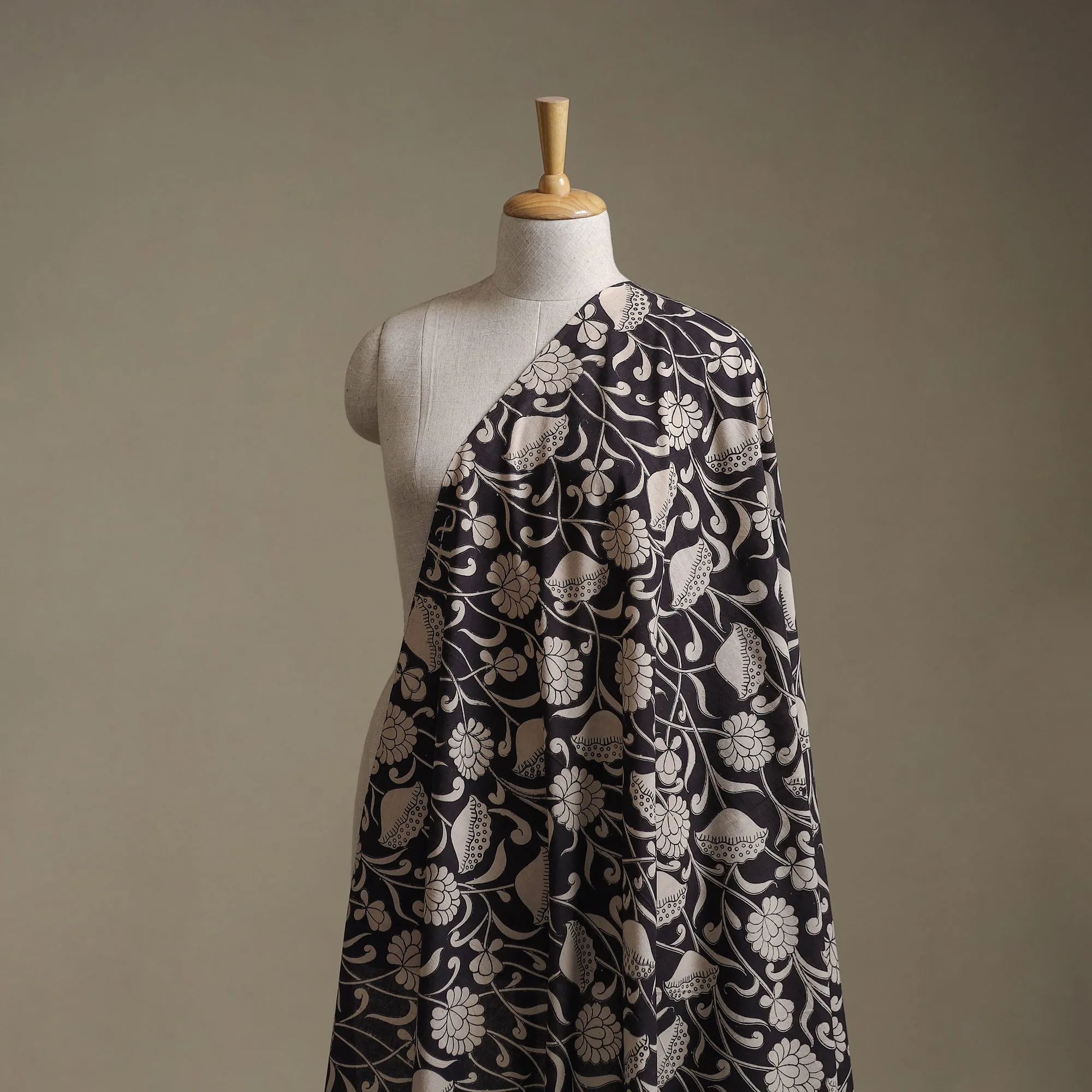 Black - Kalamkari Printed Cotton Fabric 34 sold by Itokri