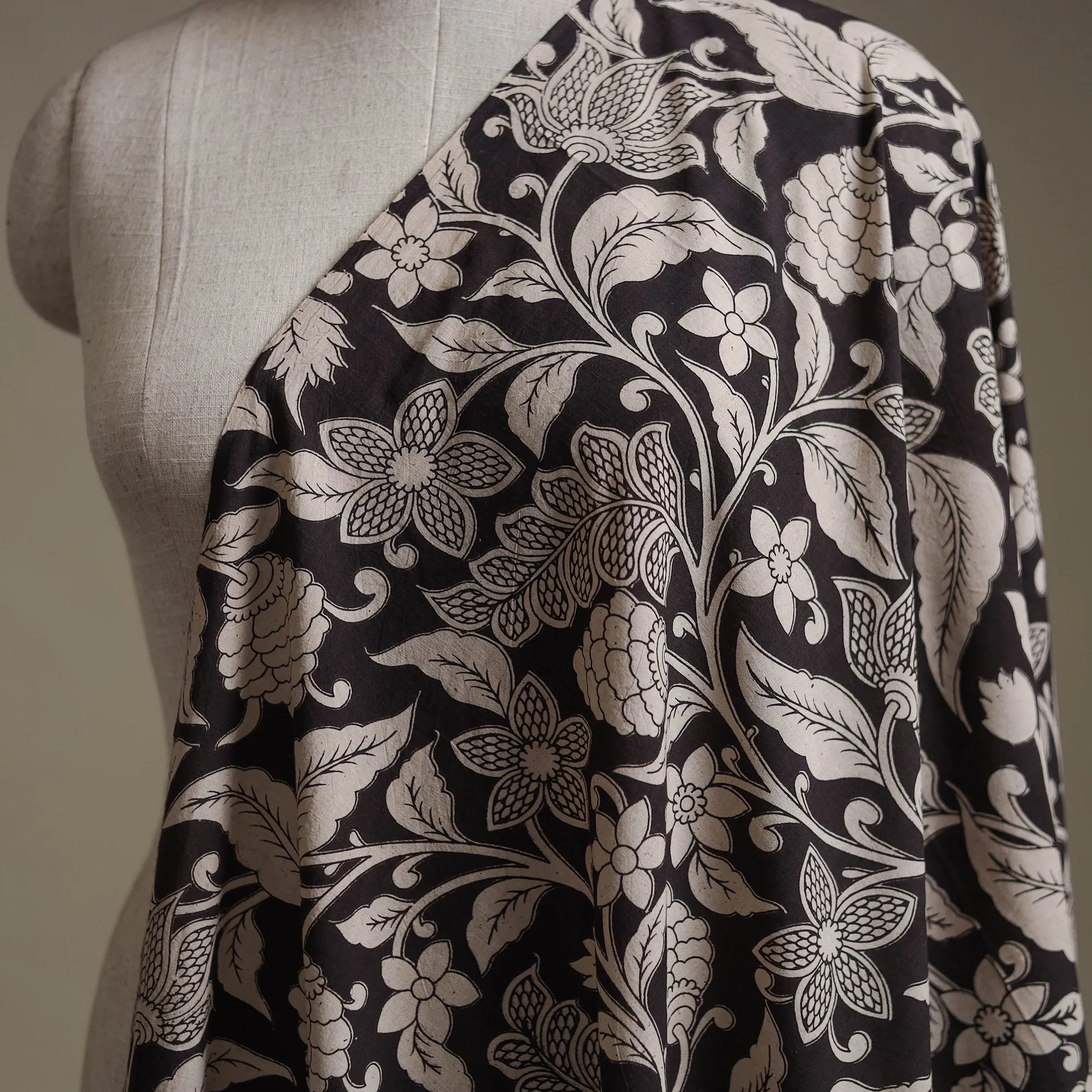 Black - Kalamkari Printed Cotton Fabric 31 sold by Itokri product image thumbnail 2