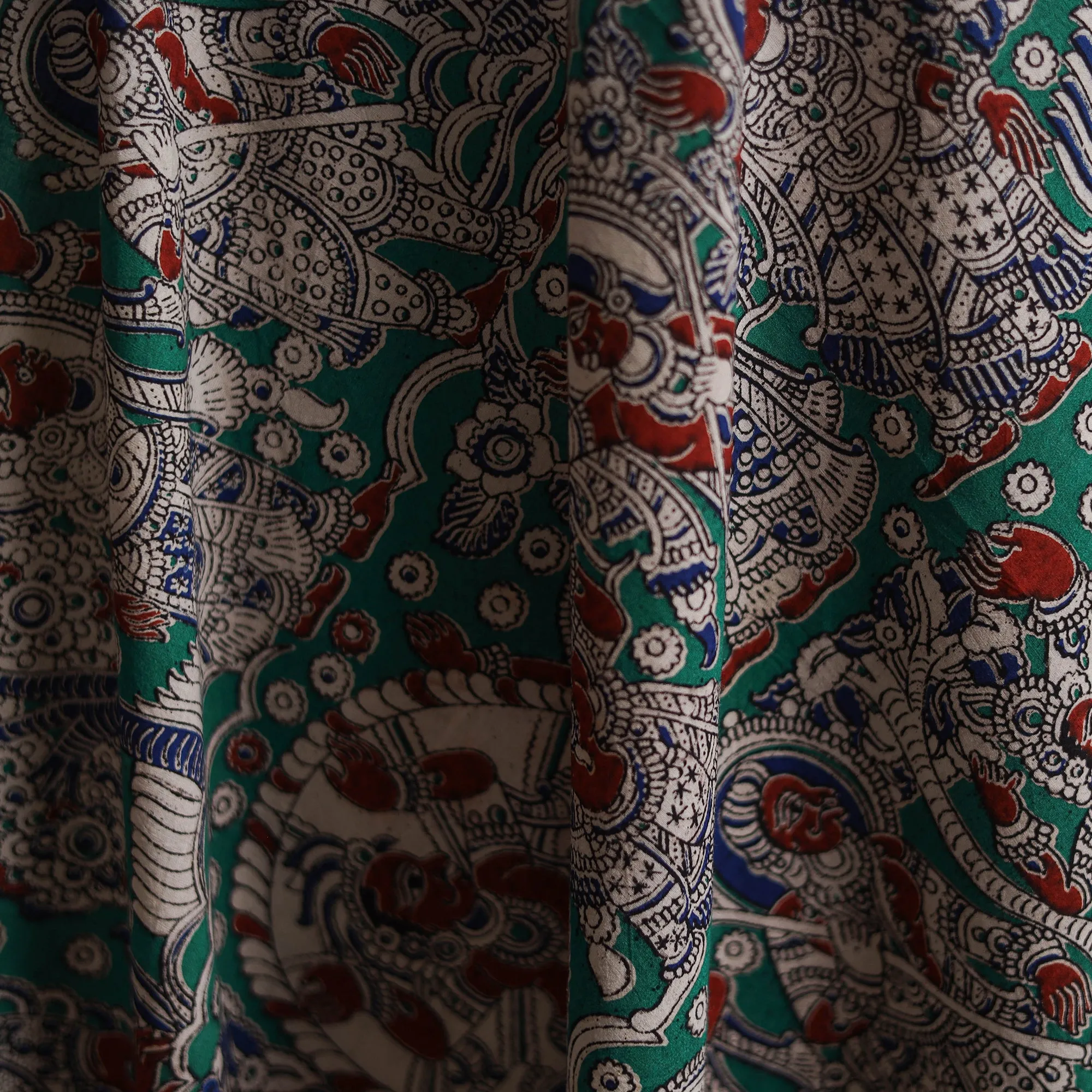 Green - Kalamkari Printed Cotton Fabric 37 sold by Itokri product image thumbnail 3