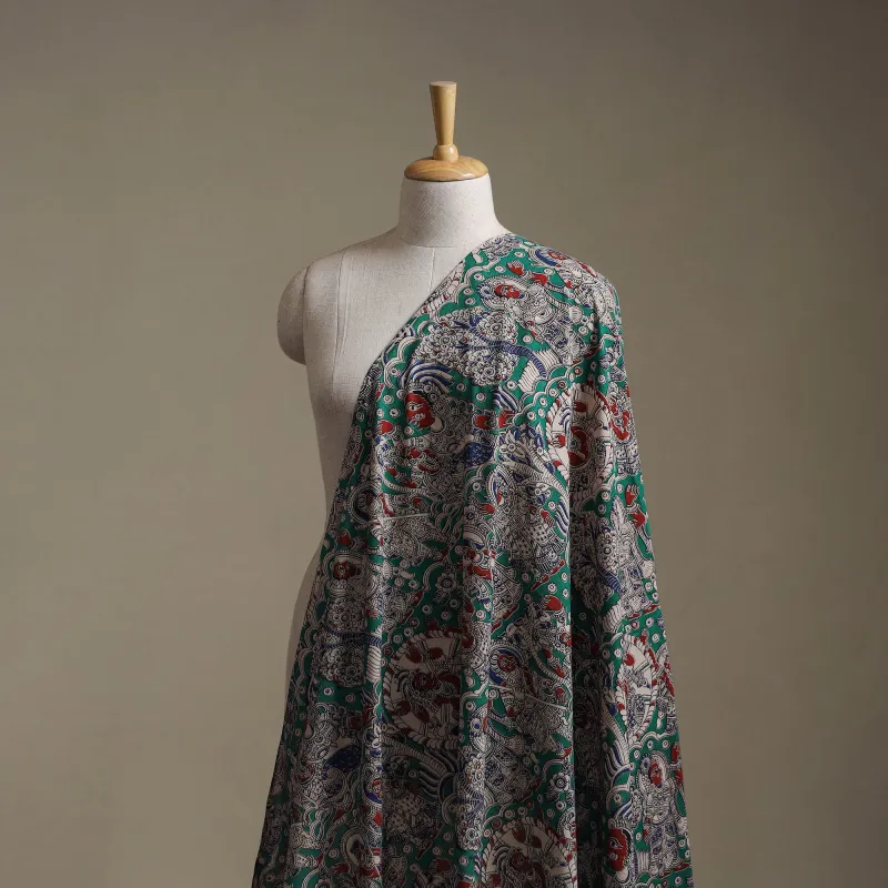 Green - Kalamkari Printed Cotton Fabric 37 made by Itokri