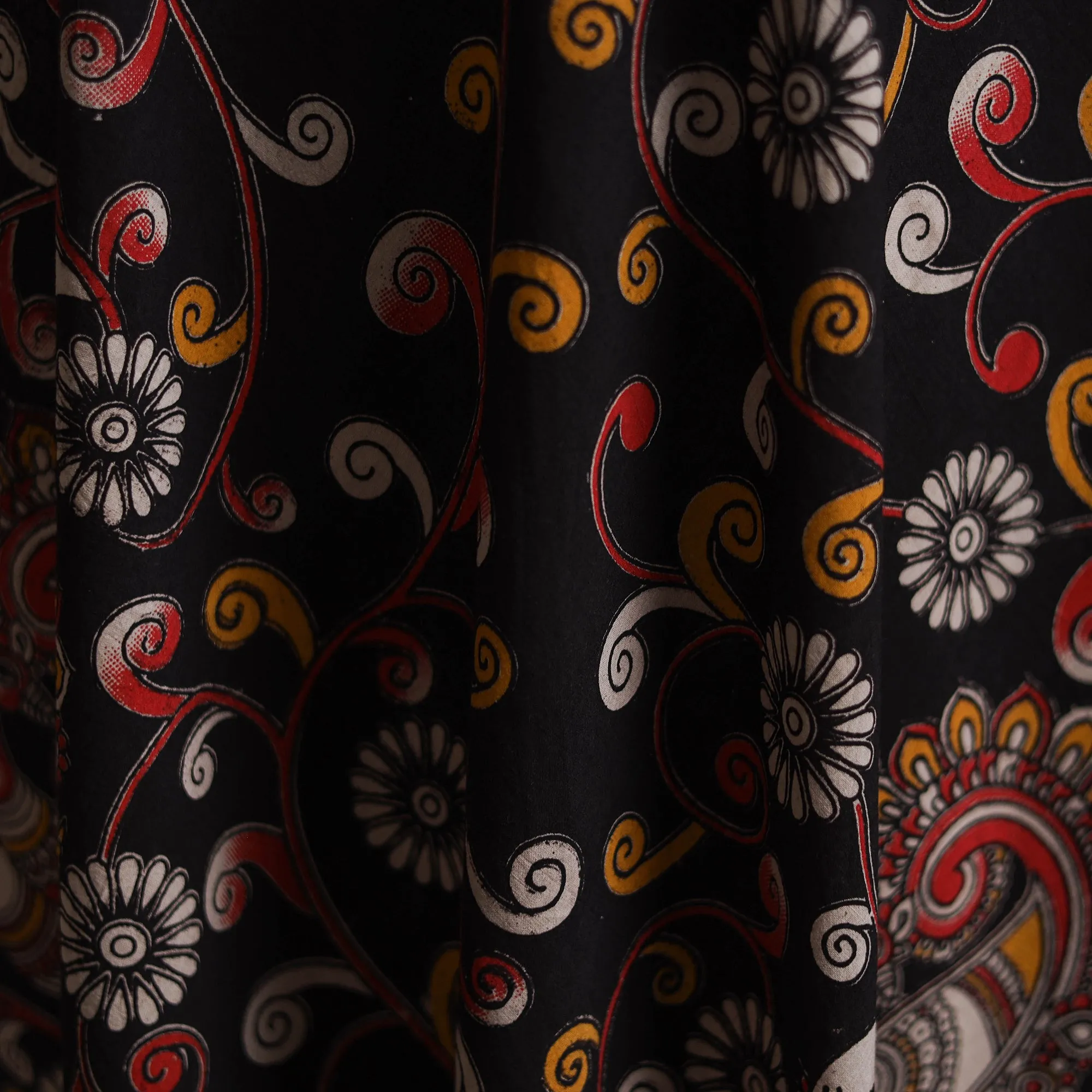 Black - Kalamkari Printed Cotton Fabric 36 sold by Itokri product image thumbnail 3