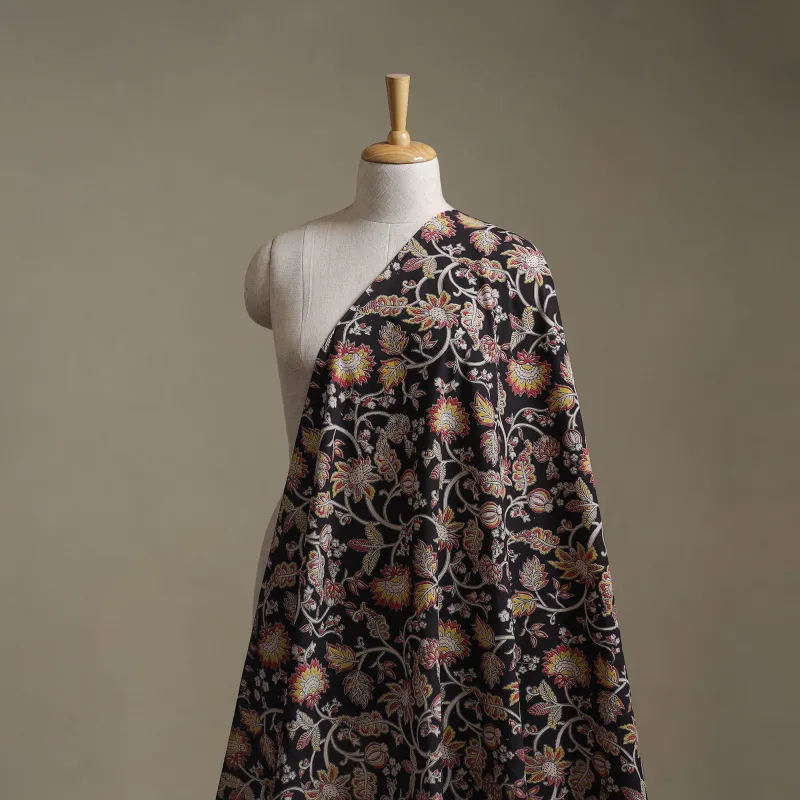 Black - Kalamkari Printed Cotton Fabric 42 made by Itokri
