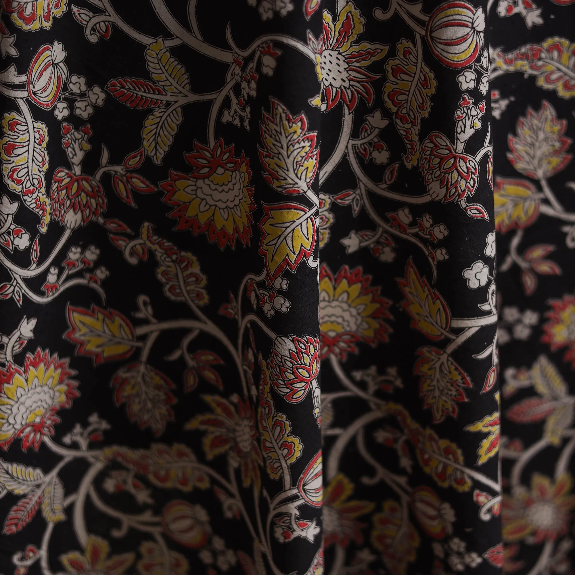 Black - Kalamkari Printed Cotton Fabric 42 sold by Itokri product image thumbnail 3
