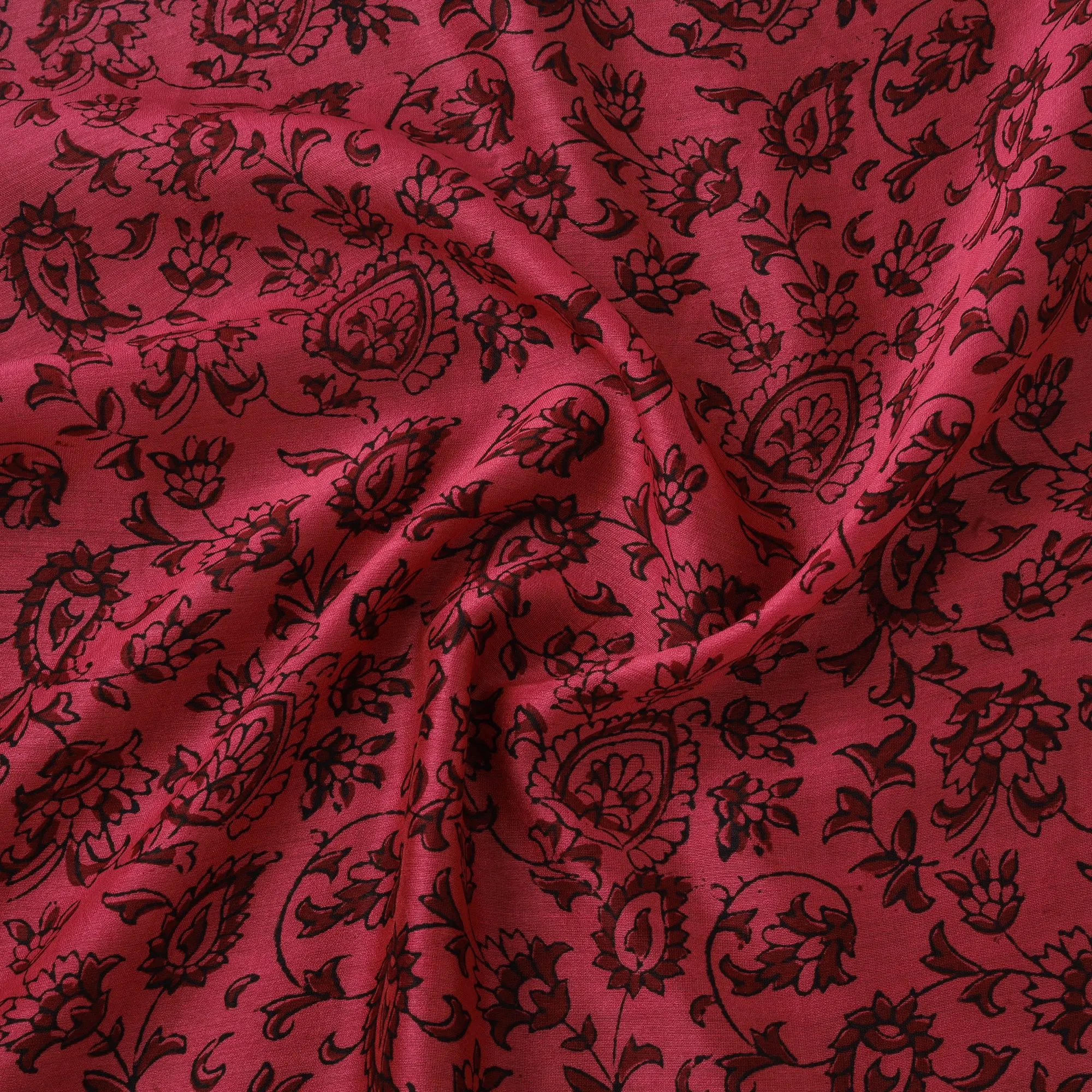 Pink - Bagh Hand Block Print Chanderi Silk Natural Dyed Handloom Fabric 08 sold by Itokri product image thumbnail 3