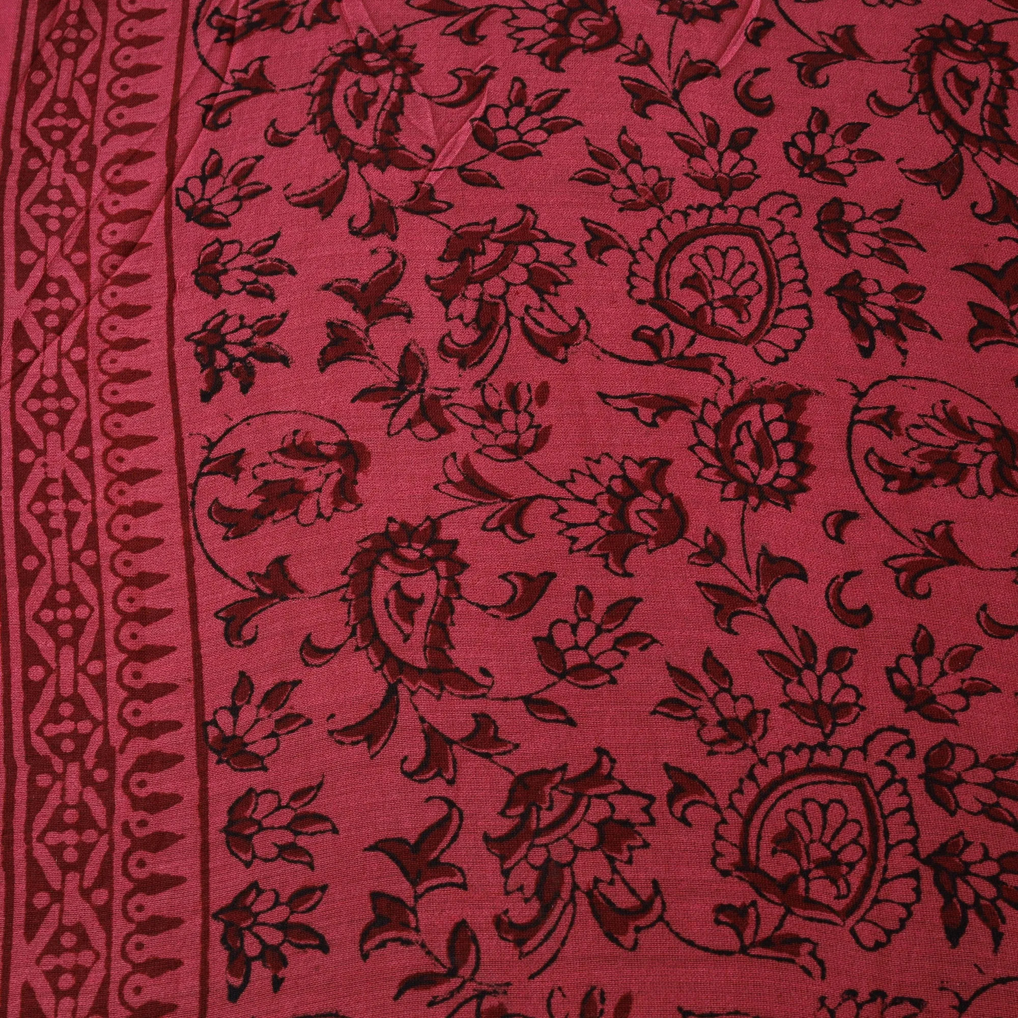 Pink - Bagh Hand Block Print Chanderi Silk Natural Dyed Handloom Fabric 08 sold by Itokri product image thumbnail 4