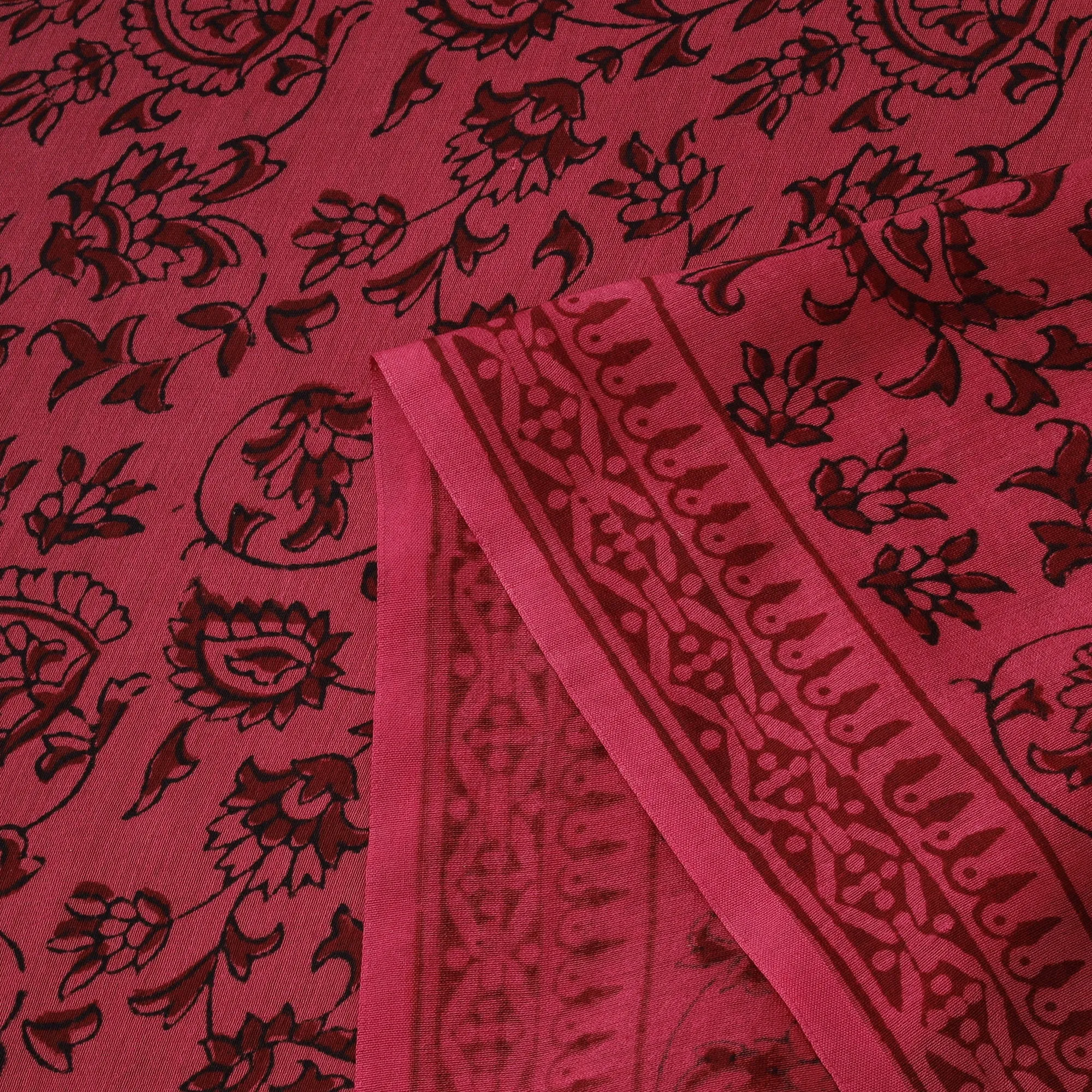 Pink - Bagh Hand Block Print Chanderi Silk Natural Dyed Handloom Fabric 08 sold by Itokri product image thumbnail 5