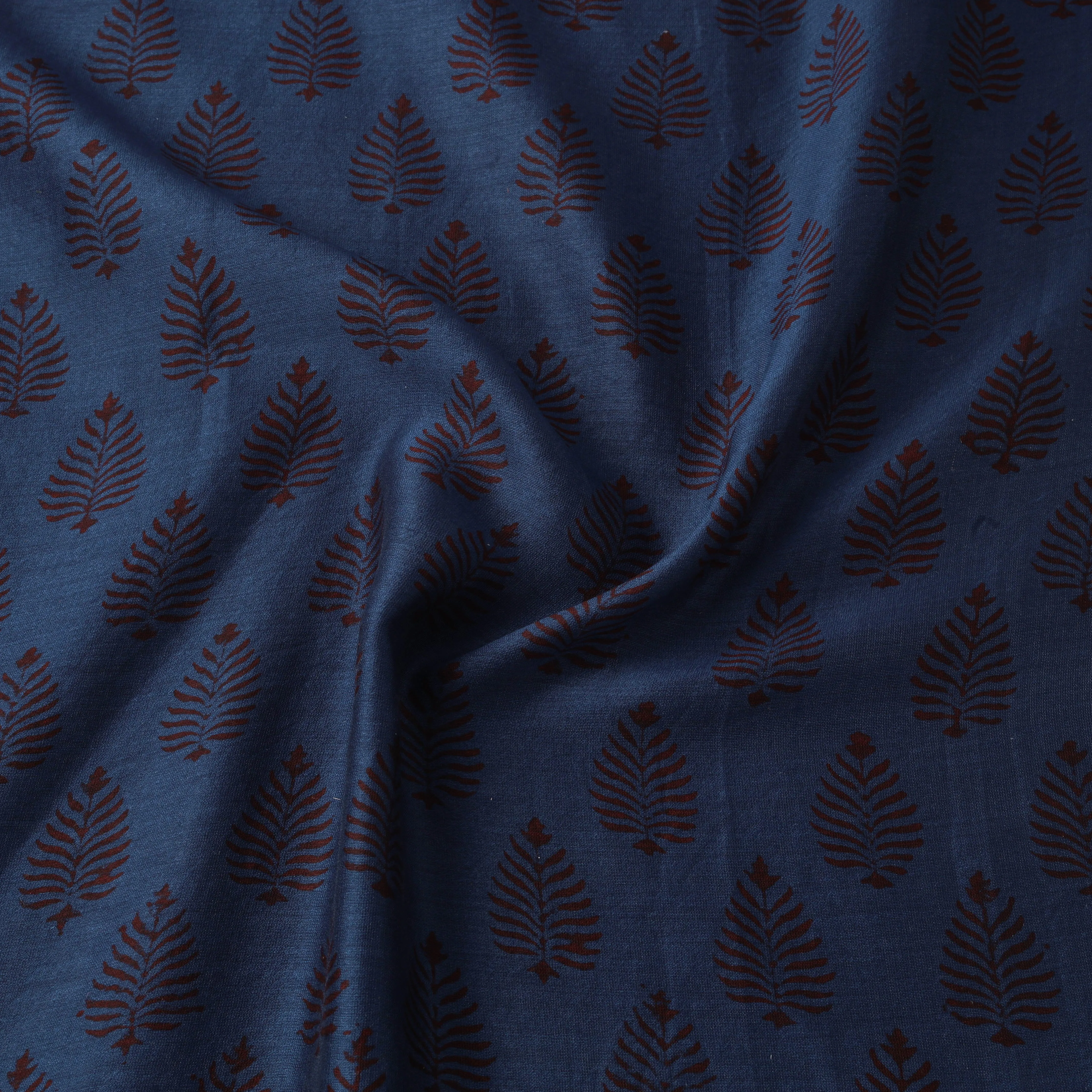 Blue - Bagh Hand Block Print Chanderi Silk Natural Dyed Handloom Fabric 15 sold by Itokri product image thumbnail 3
