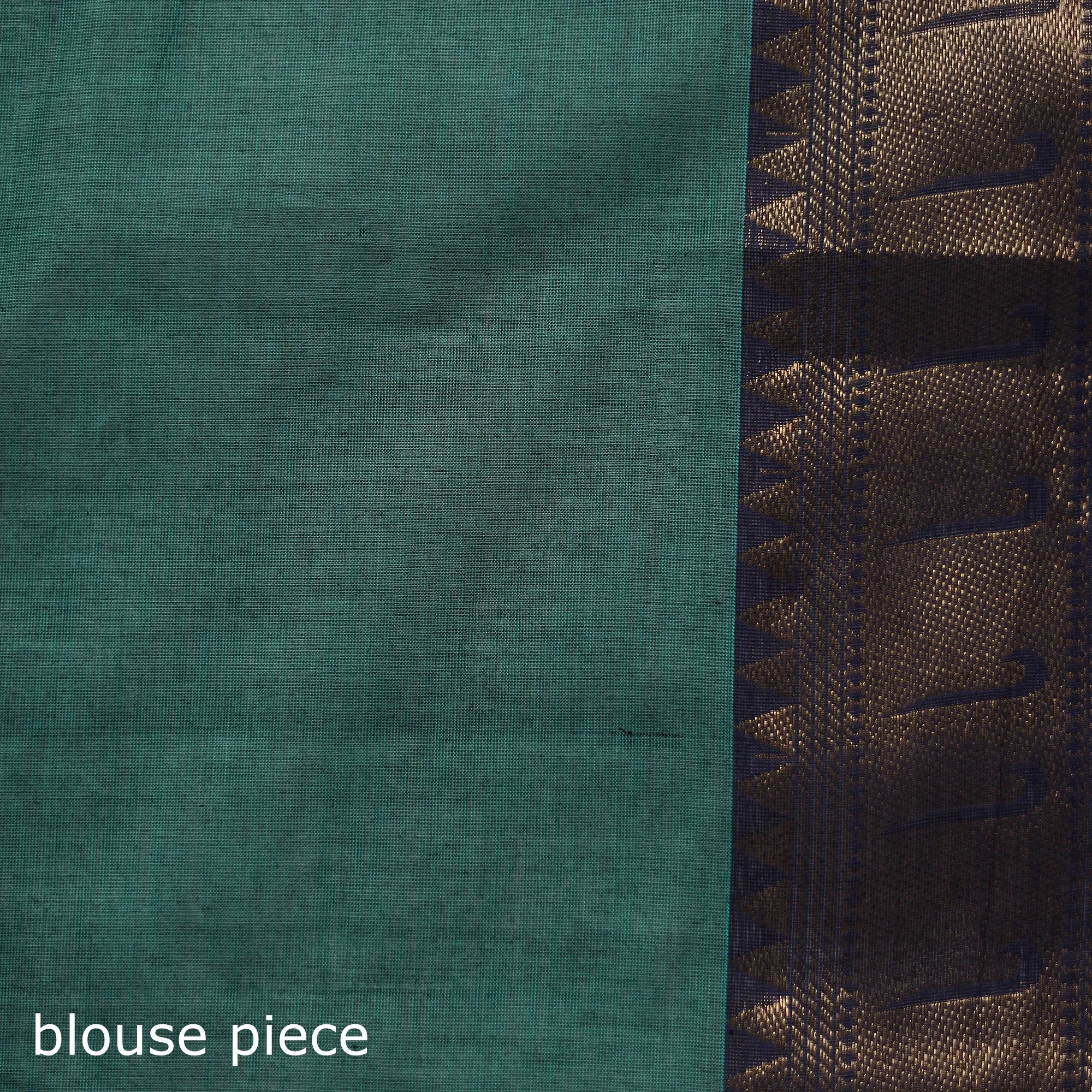Green - Kanchipuram Buti Cotton Saree with Border 68 sold by Itokri product image thumbnail 5