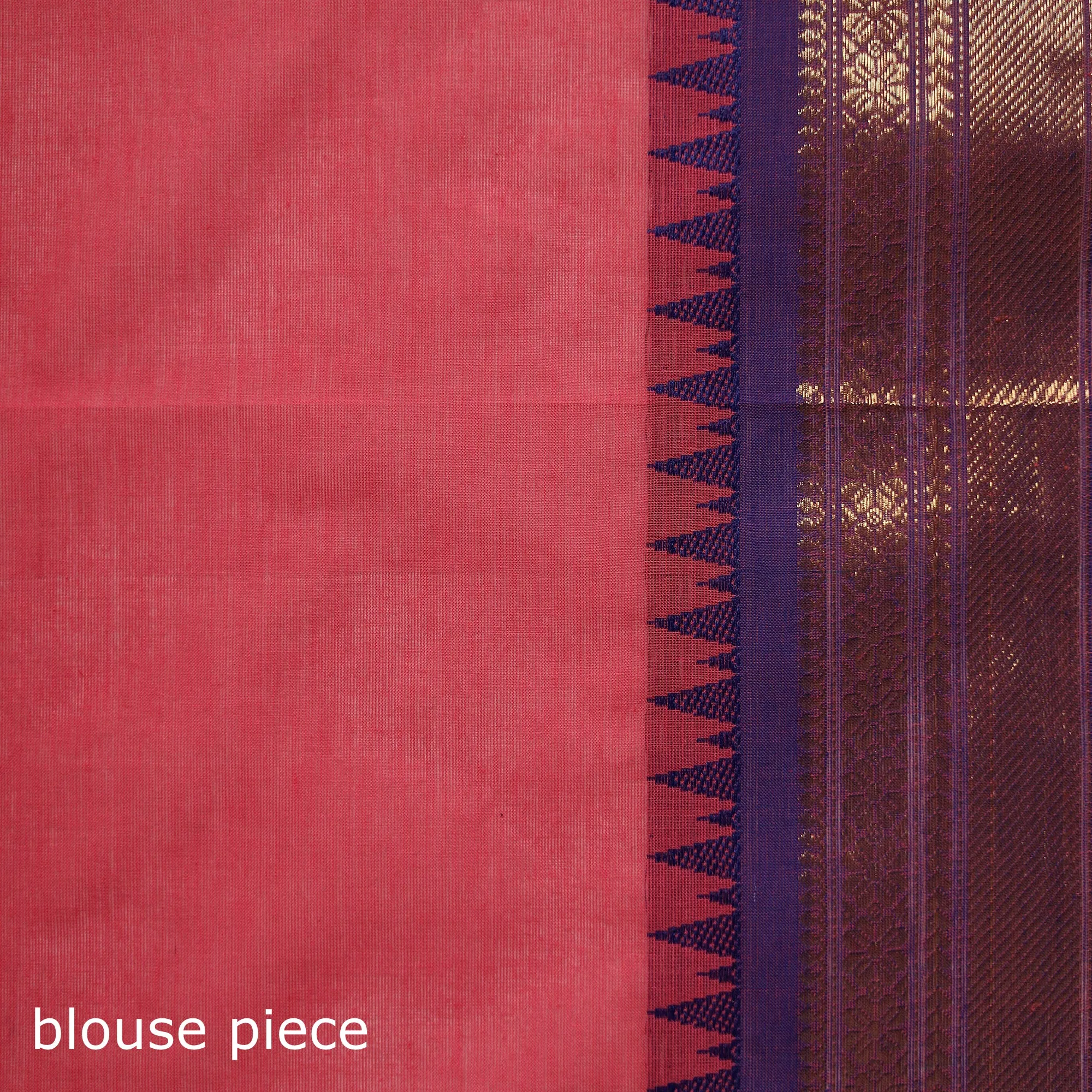 Pink - Kanchipuram Buti Cotton Saree with Border 59 sold by Itokri product image thumbnail 5