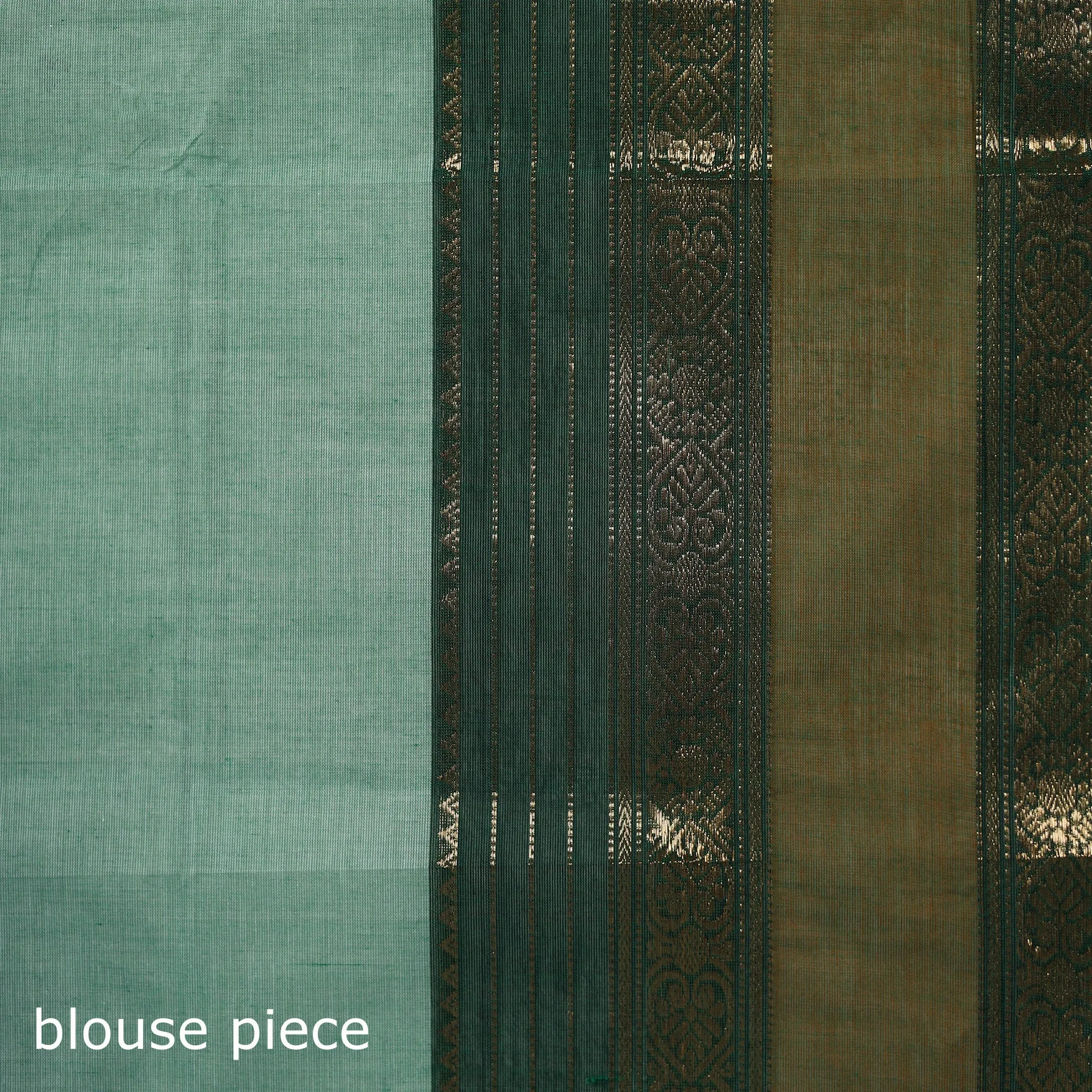 Green - Kanchipuram Buti Cotton Saree with Border 57 sold by Itokri product image thumbnail 5
