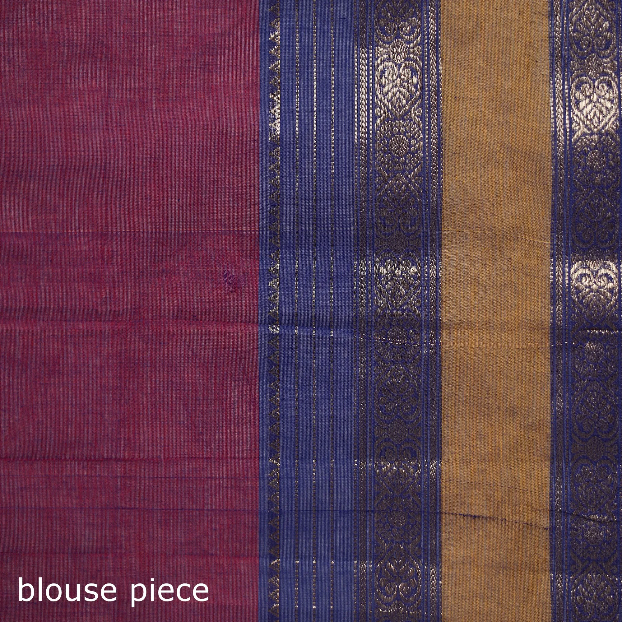 Purple - Kanchipuram Buti Cotton Saree with Border 42 sold by Itokri product image thumbnail 5