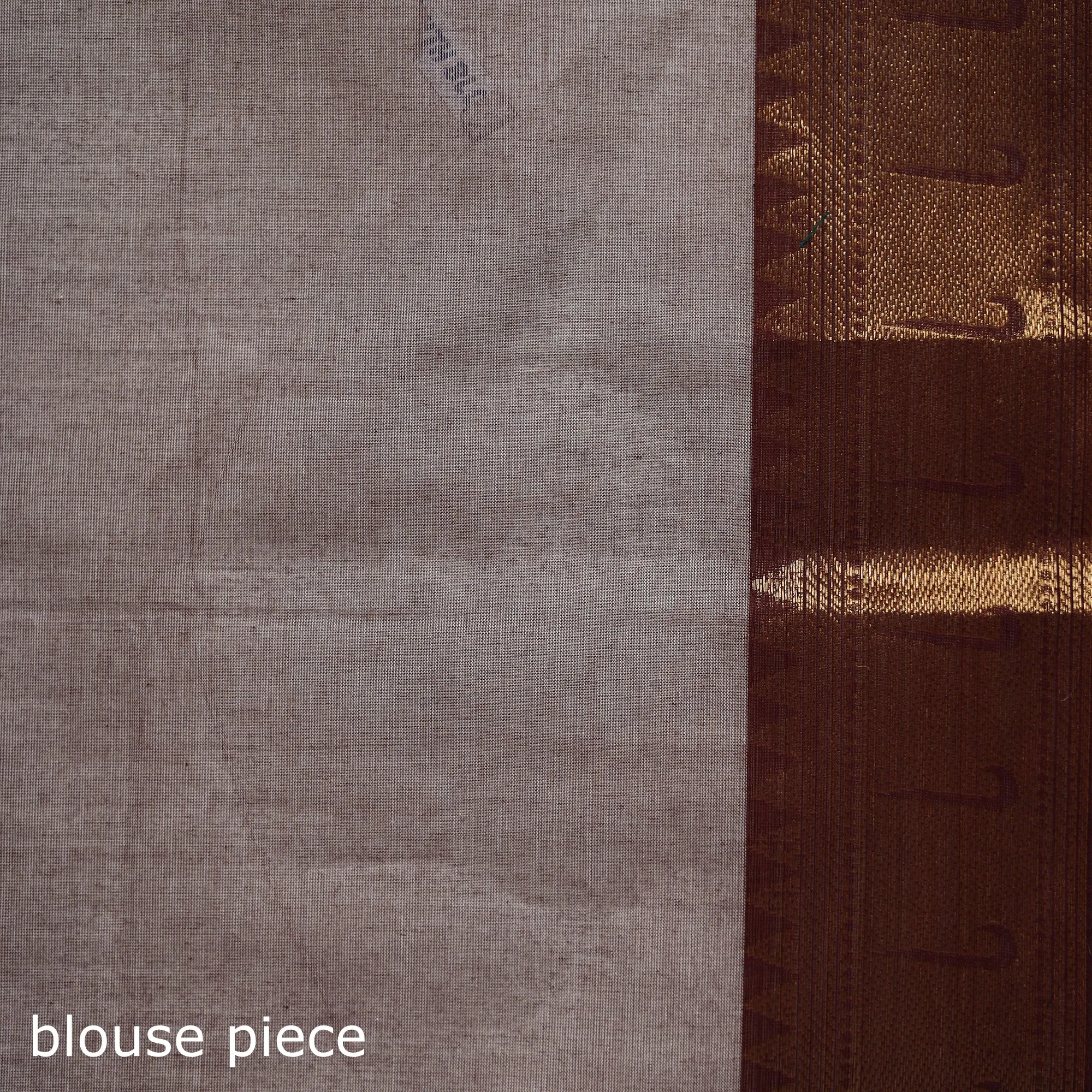 Brown - Kanchipuram Buti Cotton Saree with Border 29 sold by Itokri product image thumbnail 5