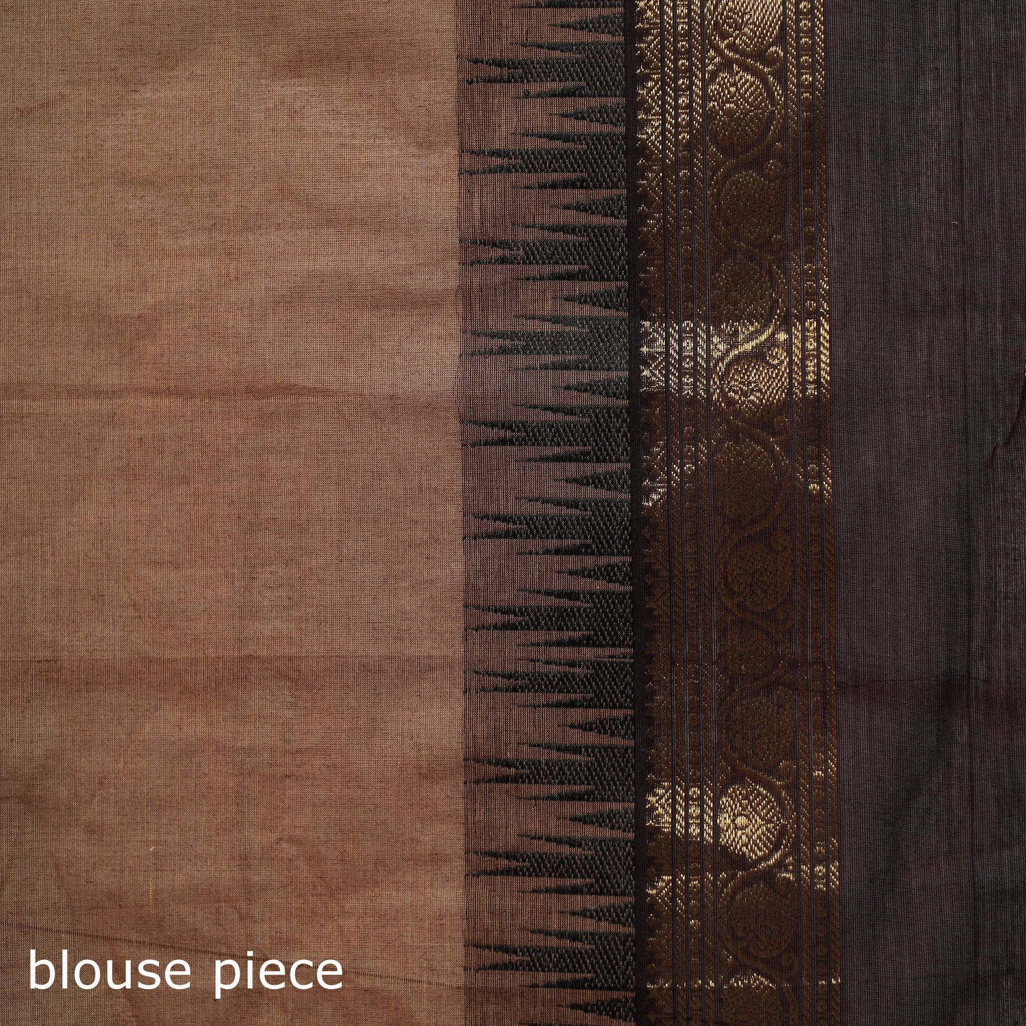 Brown - Kanchipuram Buti Cotton Saree with Border 03 sold by Itokri product image thumbnail 5