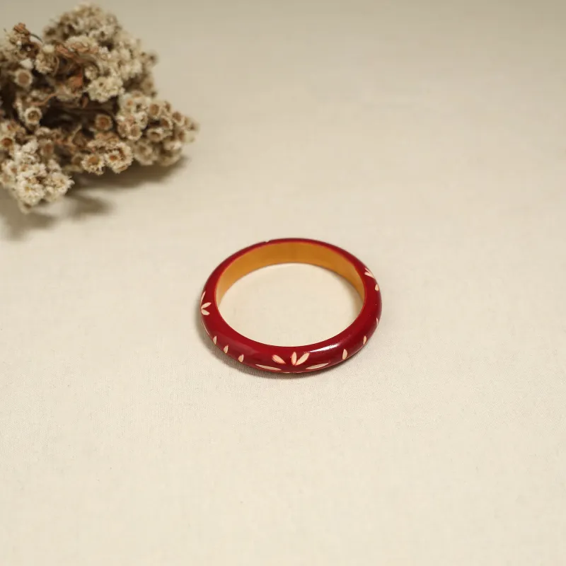 Red - Channapatna Handcrafted Wooden Bangle (Size - 2-8) 77 made by Itokri