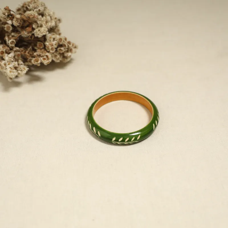 Green - Channapatna Handcrafted Wooden Bangle (Size - 2-8) 76 made by Itokri