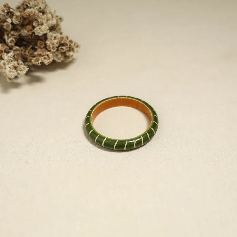 Green - Channapatna Handcrafted Wooden Bangle (Size - 2-6) 70 made by Itokri