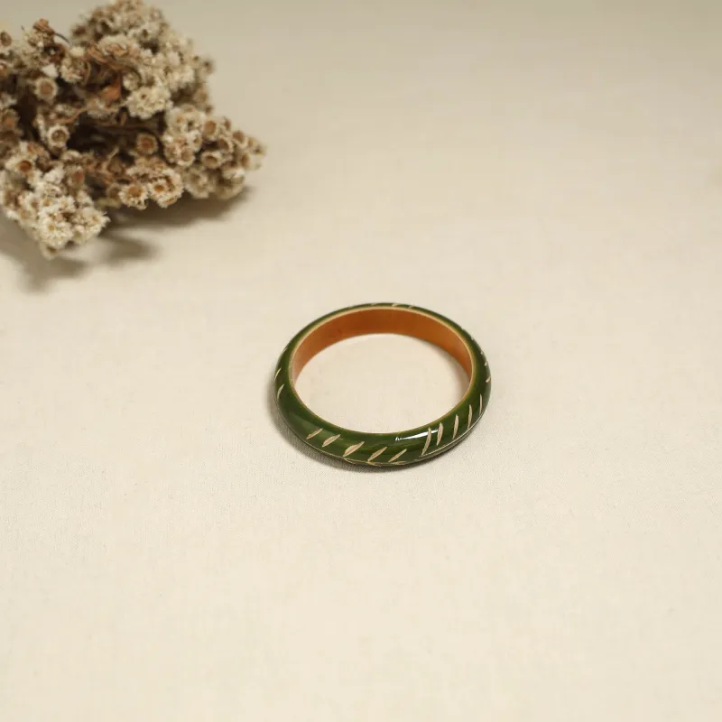 Green - Channapatna Handcrafted Wooden Bangle (Size - 2-6) 69 made by Itokri