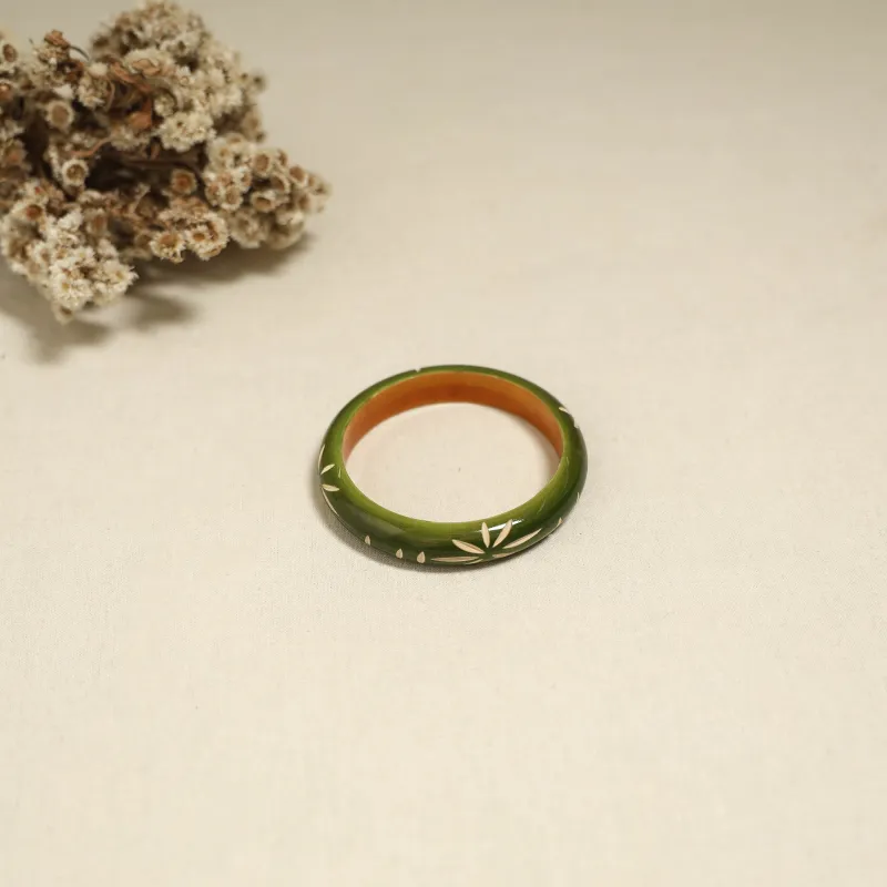 Green - Channapatna Handcrafted Wooden Bangle (Size - 2-6) 65 made by Itokri