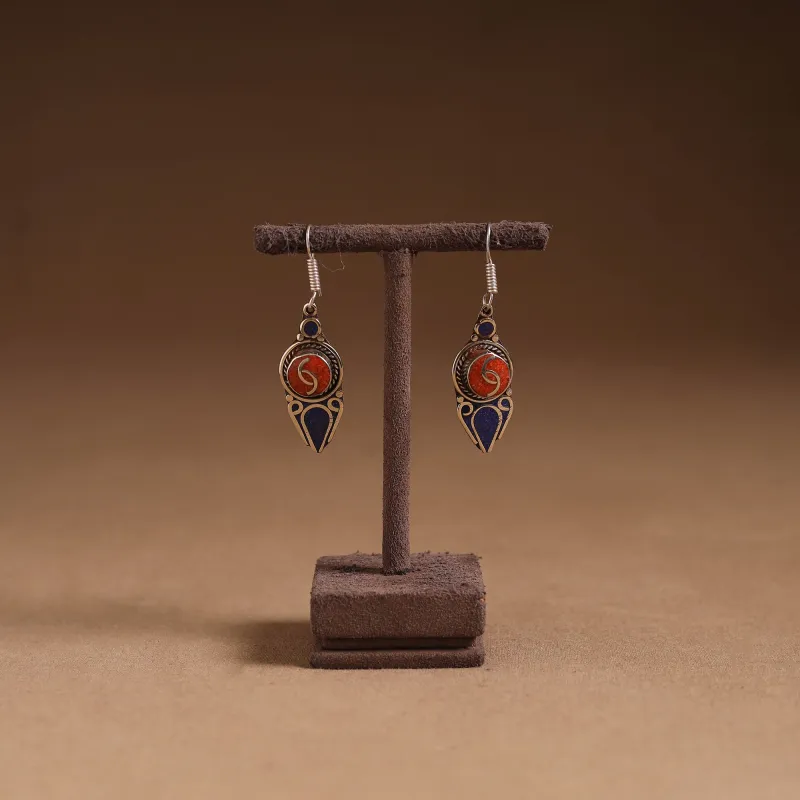 Orange - Ethnic Tribal Tibetan Earrings from Himalaya 54 made by Itokri