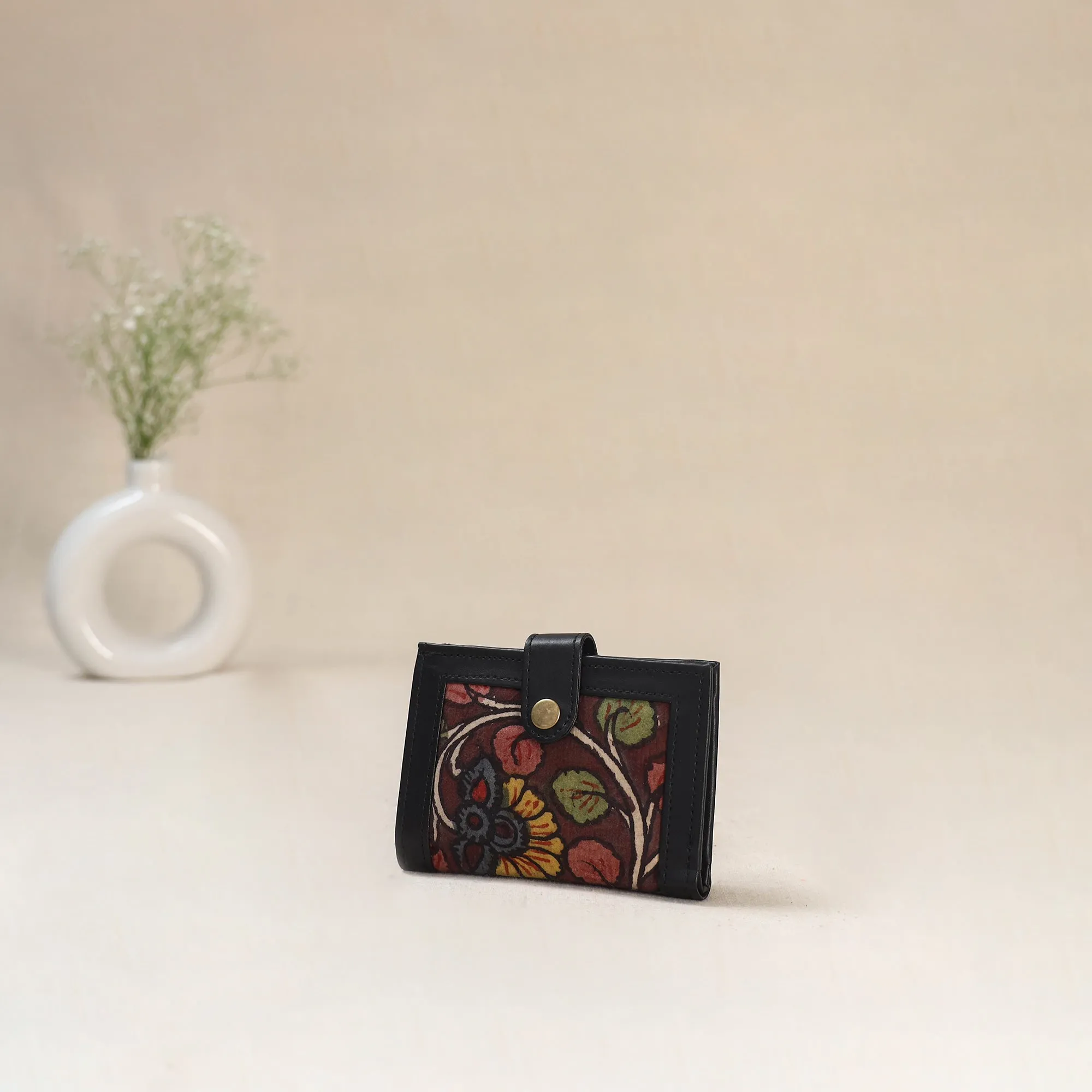 Brown - Srikalahasti Kalamkari Handpainted Wallet 113 sold by Itokri product image thumbnail 2