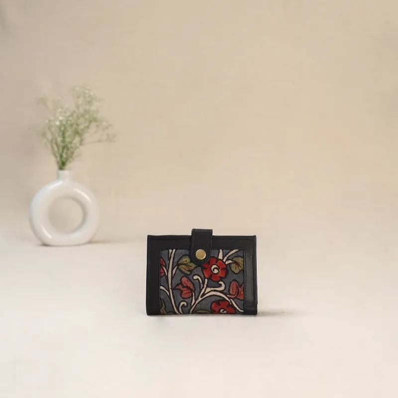 Blue - Srikalahasti Kalamkari Handpainted Wallet 106 made by Itokri