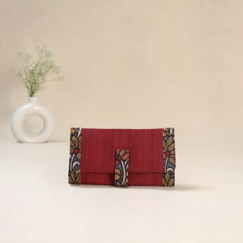 Red - Srikalahasti Kalamkari Handpainted Clutch / Wallet 78 made by Itokri