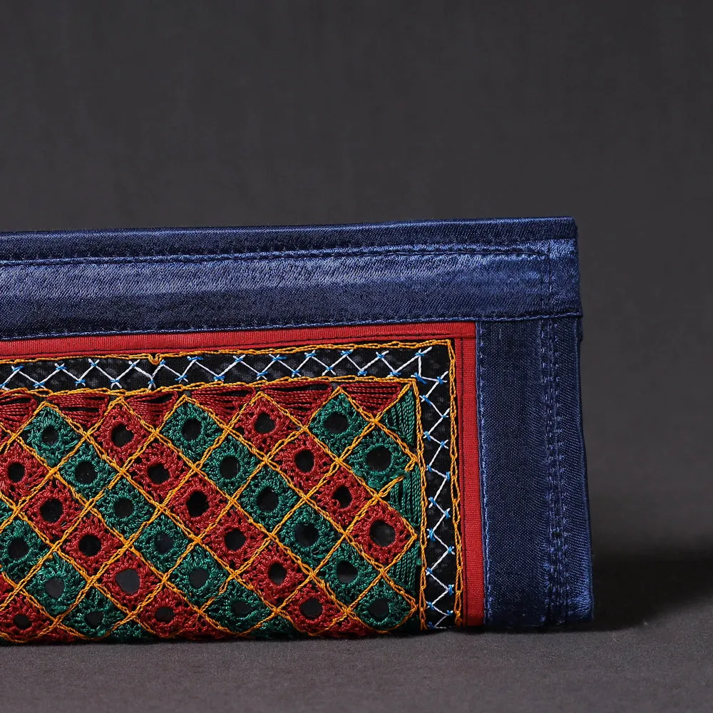 Blue - Kutchi Embroidery Mirror Work Clutch sold by Itokri product image thumbnail 2