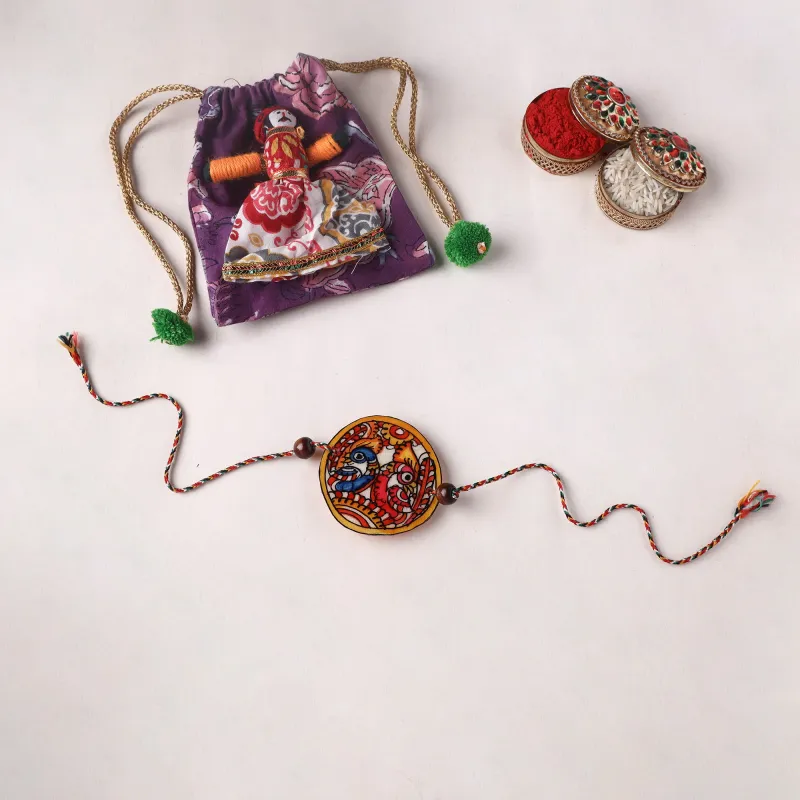 Handpainted Tholu Bommalata Leather Rakhi (Assorted) 22 made by Itokri