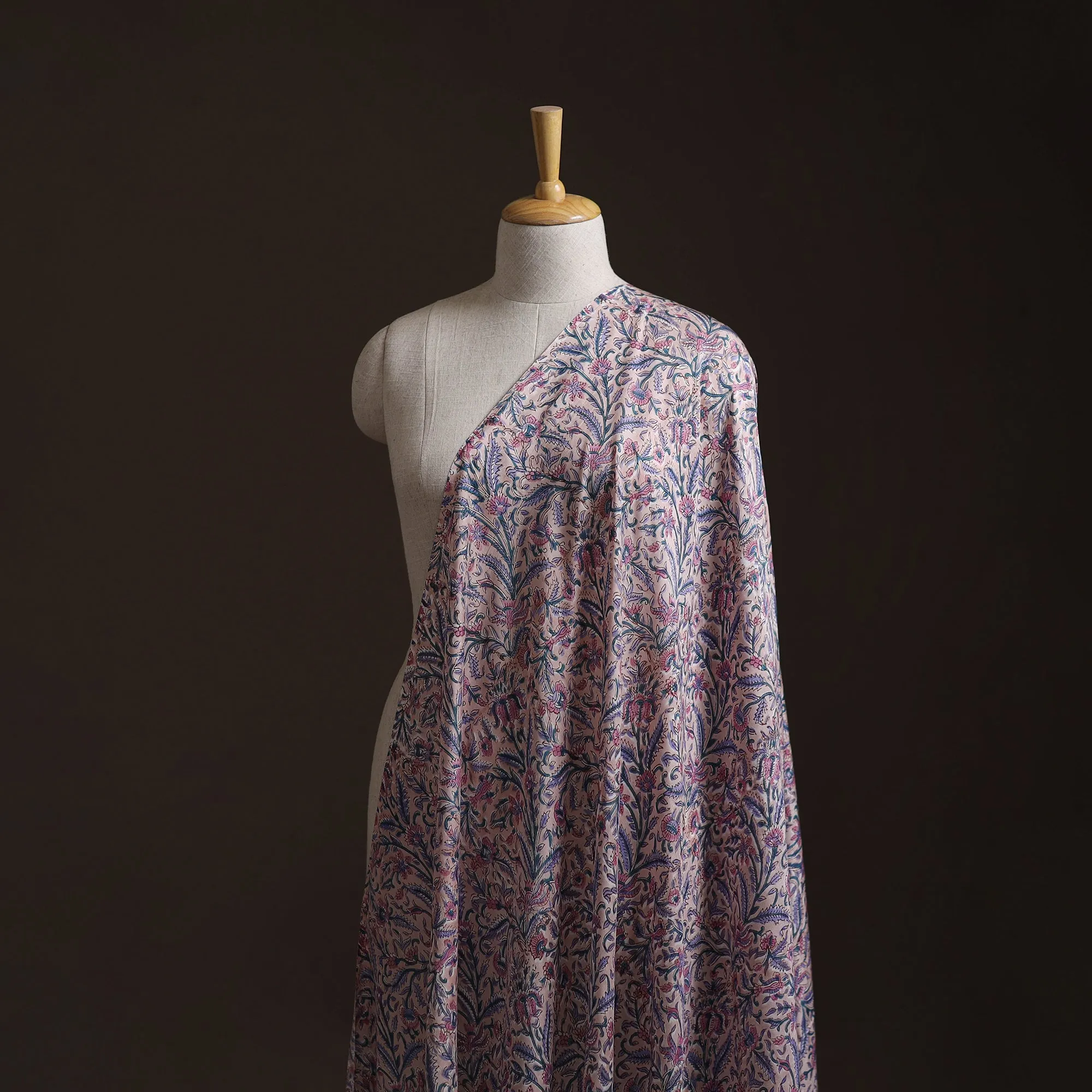 Pink - Sanganeri Hand Block Print Modal Silk Fabric 31 sold by Itokri product image thumbnail 2