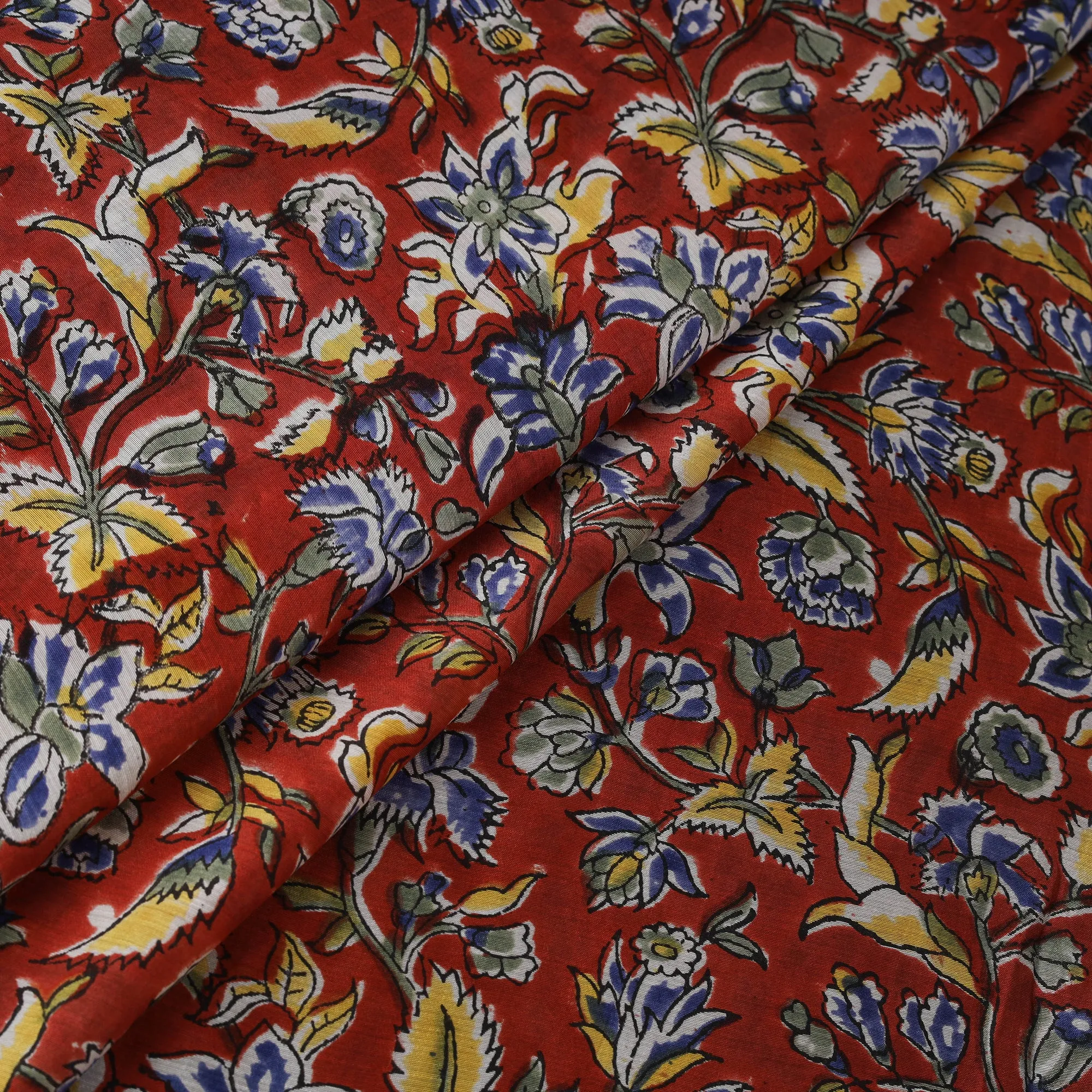 Red - Sanganeri Hand Block Print Modal Silk Fabric 21 sold by Itokri product image thumbnail 3