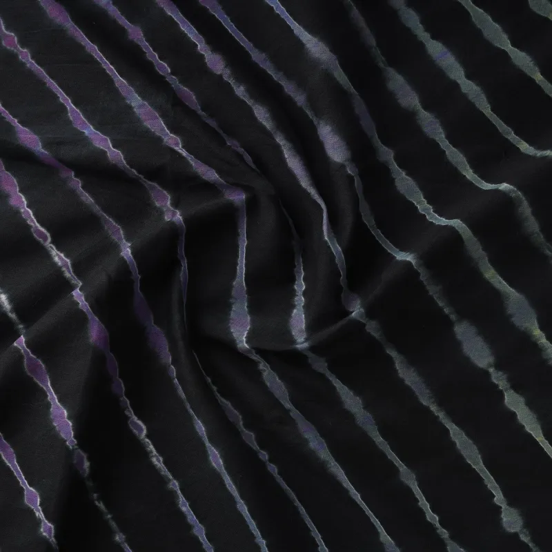 Black - Leheriya Tie-Dye Cotton Fabric 08 made by Itokri