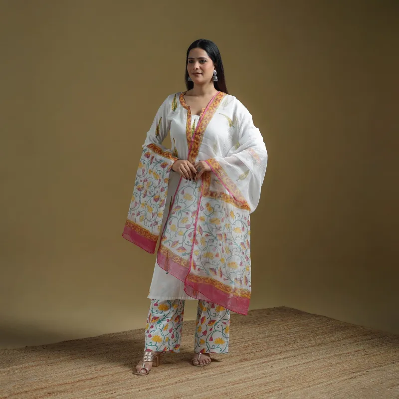 Sanganeri Hand Block Print Cotton Suit Set with Dupatta for women 18 made by Itokri