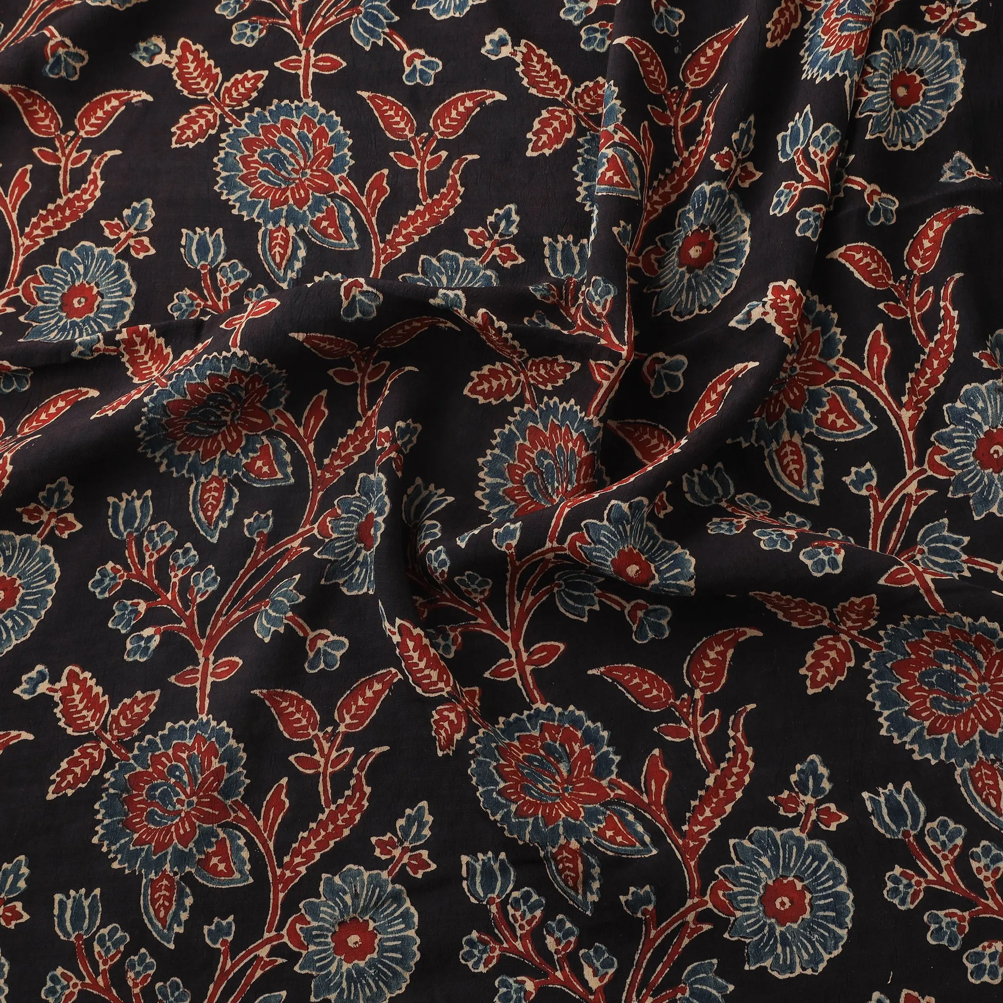 Ajrakh Hand Block Print Natural Dyed Crepe Silk Fabric 18 sold by Itokri product image thumbnail 3