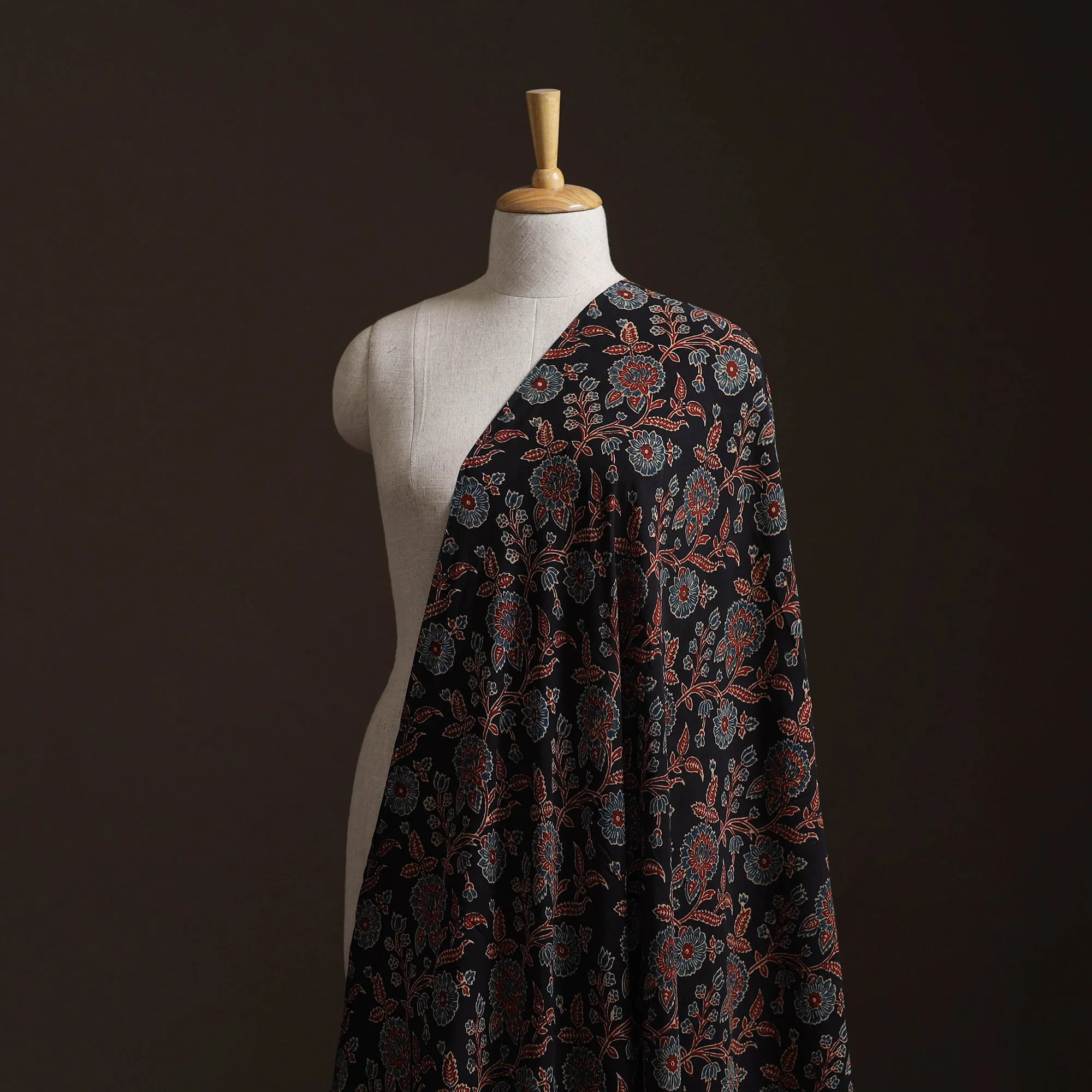 Ajrakh Hand Block Print Natural Dyed Crepe Silk Fabric 18 sold by Itokri product image thumbnail 2