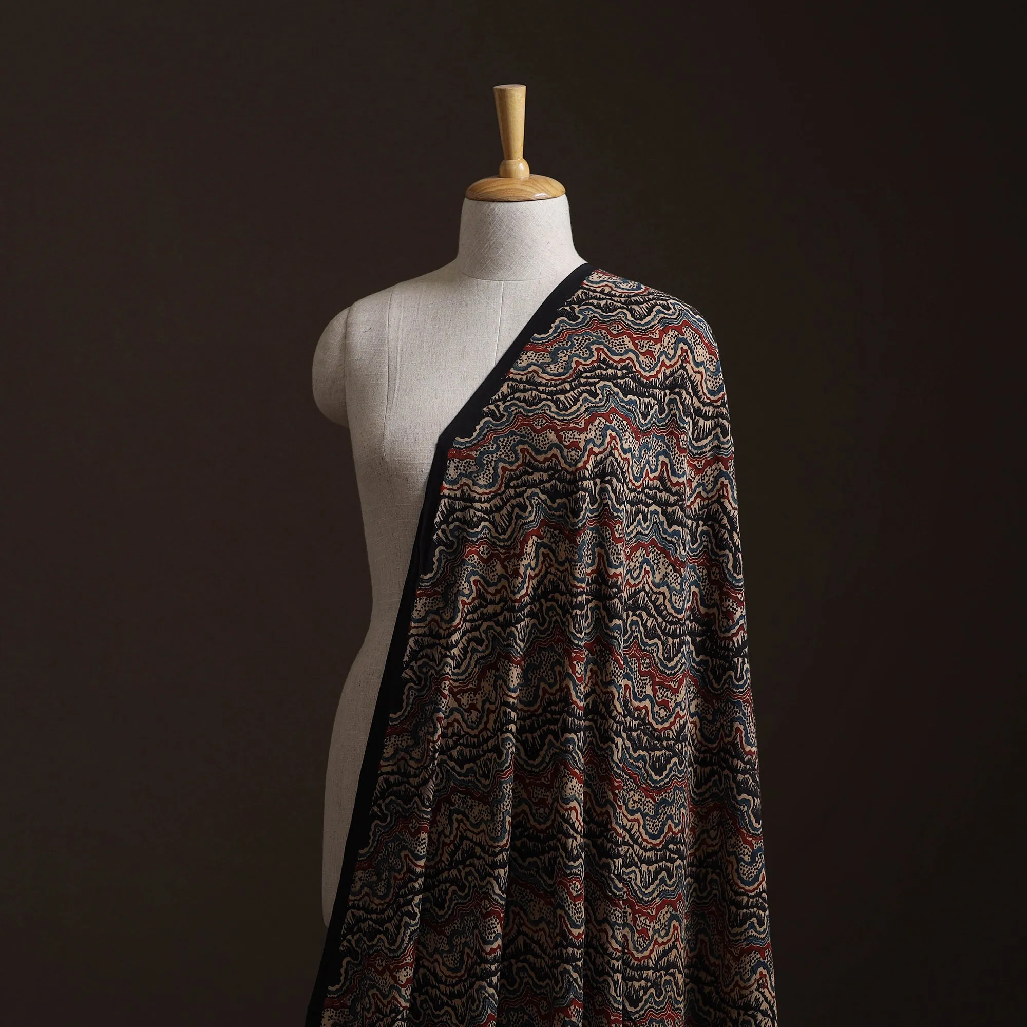 Ajrakh Hand Block Print Natural Dyed Crepe Silk Fabric 29 sold by Itokri product image thumbnail 2