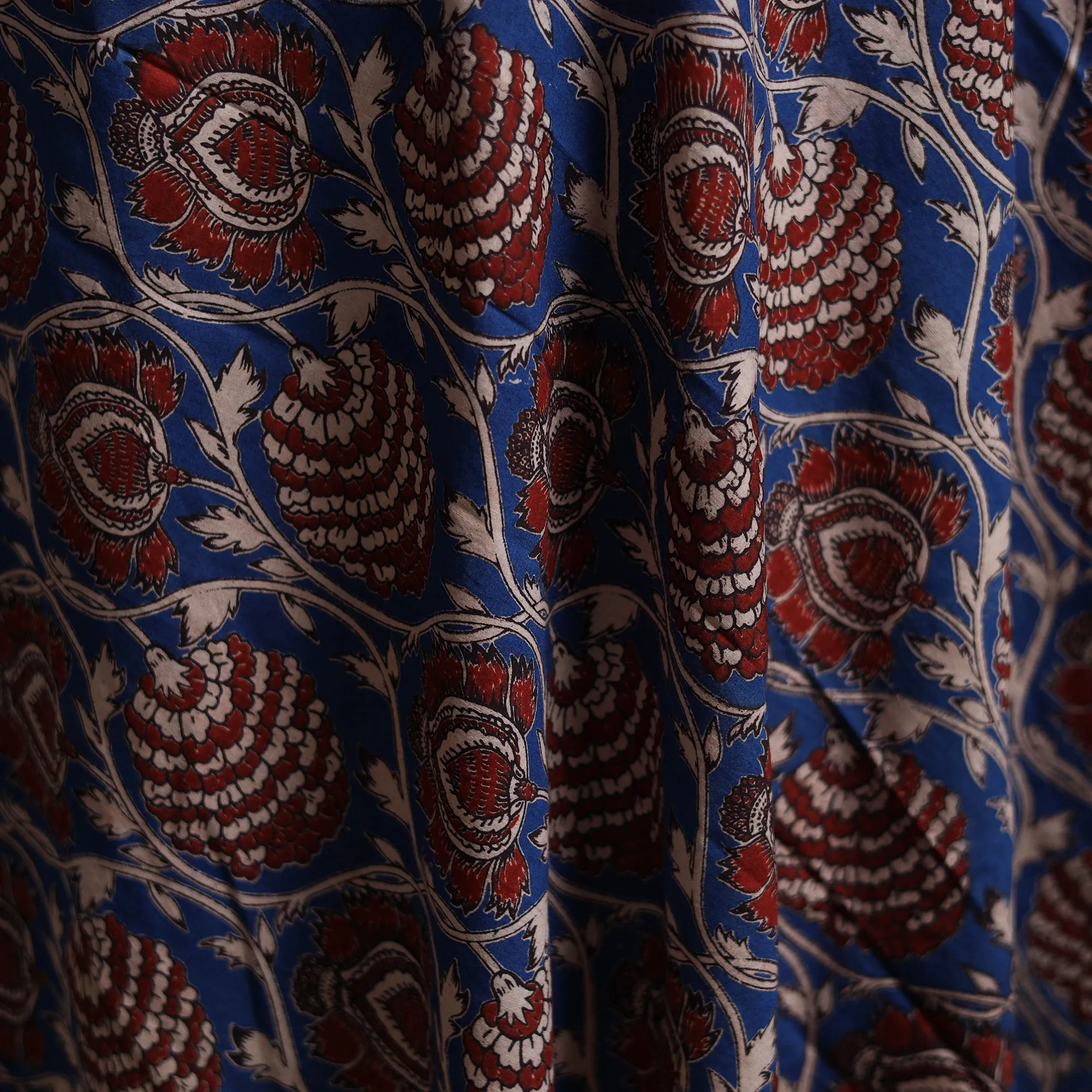 Blue - Kalamkari Printed Cotton Fabric 49 sold by Itokri product image thumbnail 3